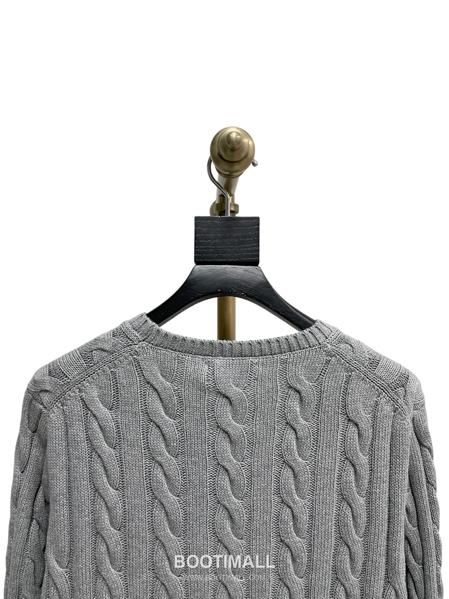 Ralph Lauren Classic Cable Knit Cotton Crewneck Sweater Gray 랄프로렌 클래식 케이블 니트 코튼 크루넥 스웨터 그레이 60081 13