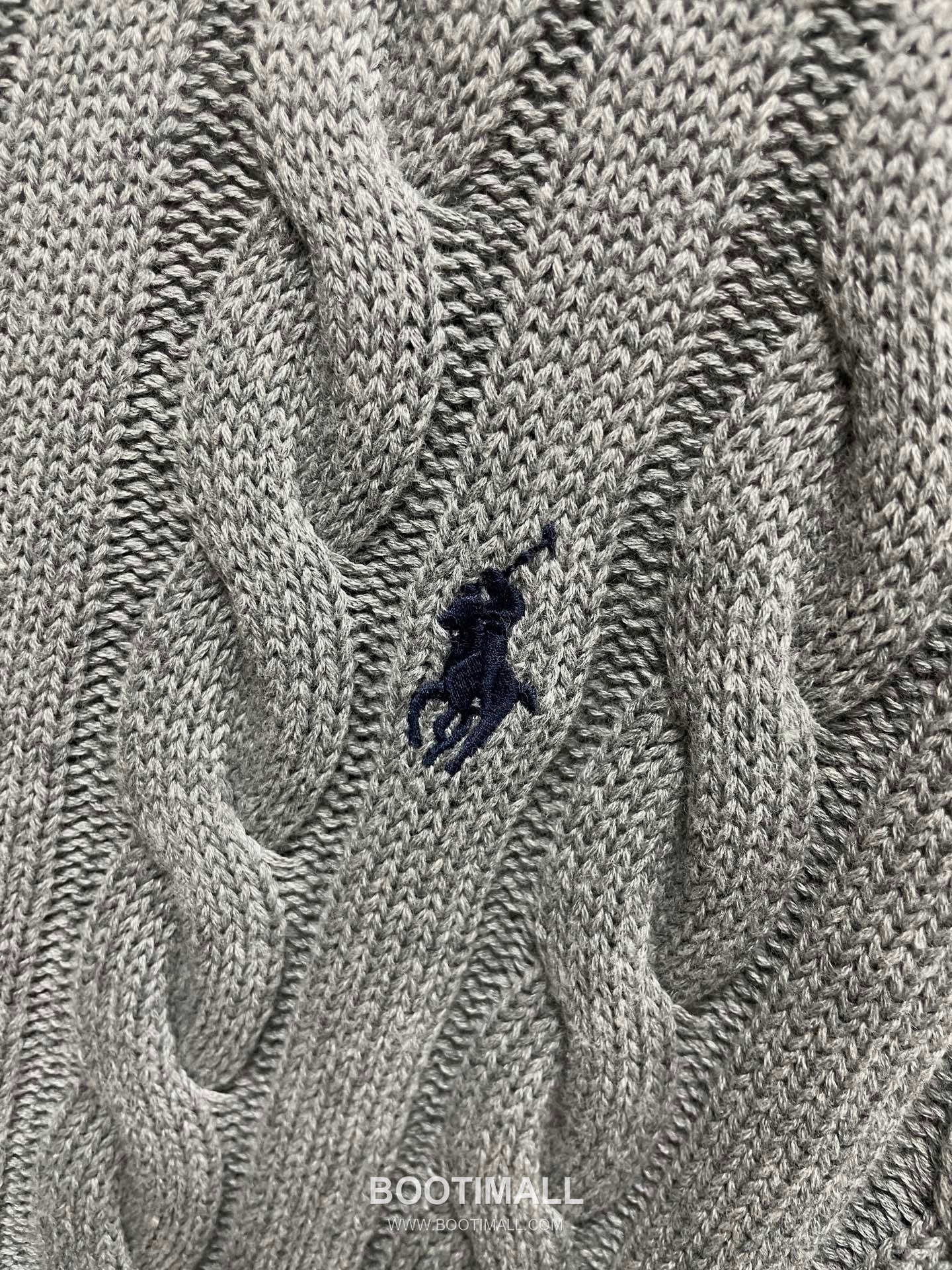 Ralph Lauren Classic Cable Knit Cotton Crewneck Sweater Gray 랄프로렌 클래식 케이블 니트 코튼 크루넥 스웨터 그레이 60081 14