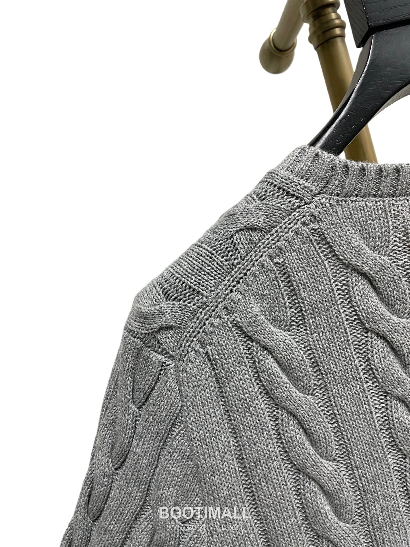 Ralph Lauren Classic Cable Knit Cotton Crewneck Sweater Gray 랄프로렌 클래식 케이블 니트 코튼 크루넥 스웨터 그레이 60081 15