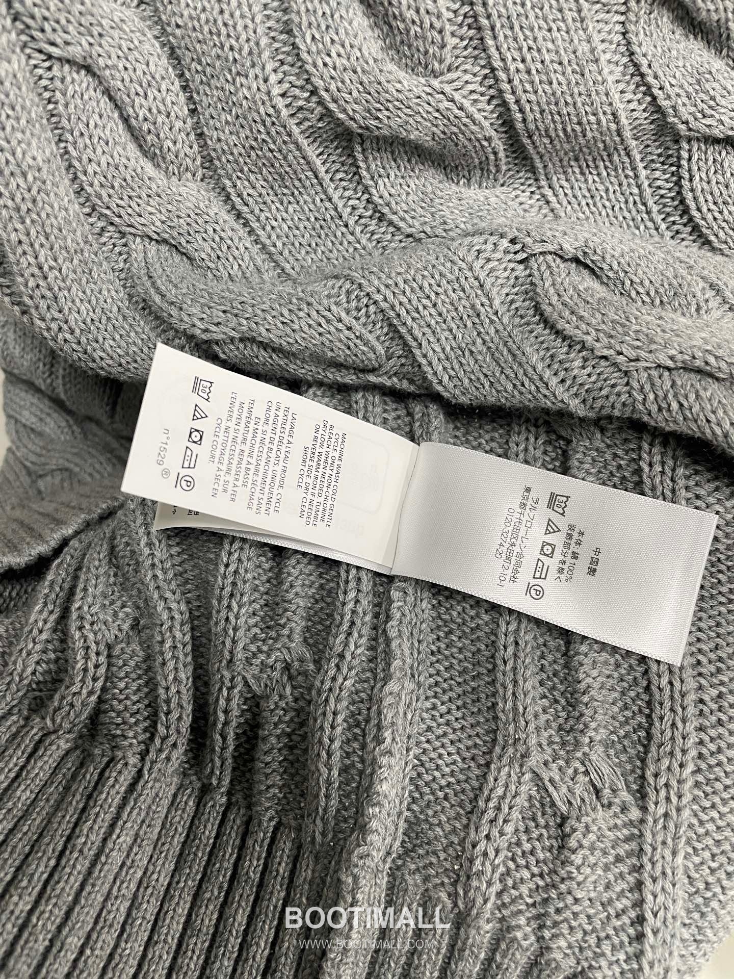 Ralph Lauren Classic Cable Knit Cotton Crewneck Sweater Gray 랄프로렌 클래식 케이블 니트 코튼 크루넥 스웨터 그레이 60081 17