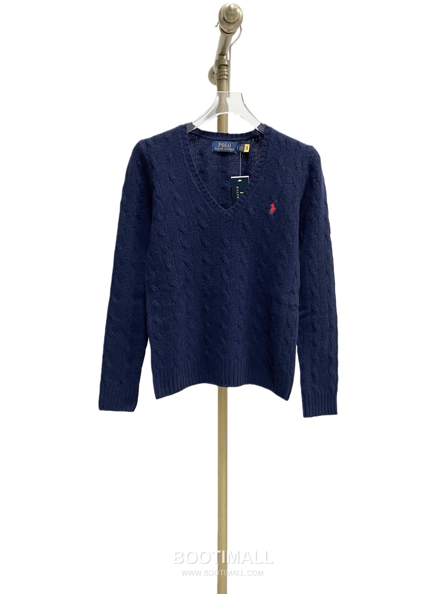 Ralph Lauren Classic Cable Knit V-Neck Wool Sweater Navy 랄프로렌 클래식 케이블 니트 V넥 울 스웨터 네이비 31179 9