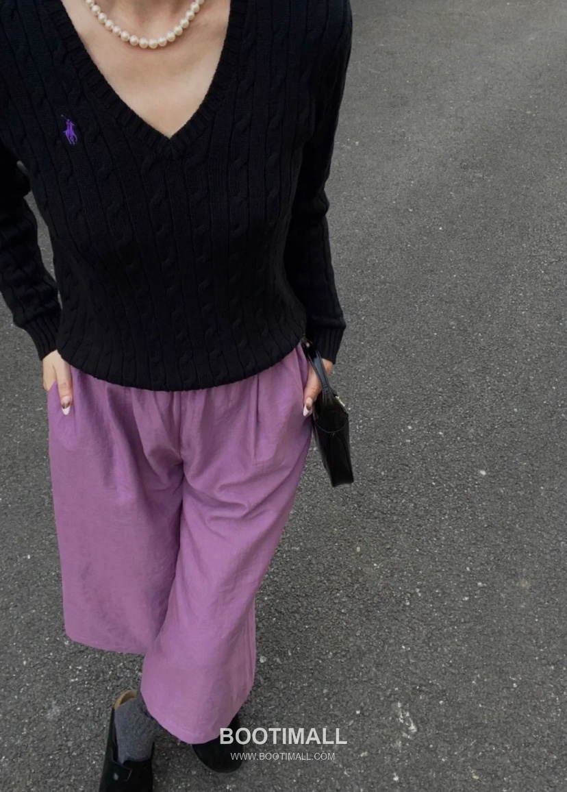 Ralph Lauren Cable Knit Cotton V-Neck Sweater Black 랄프로렌 케이블 니트 코튼 브이넥 스웨터 블랙 31139 7