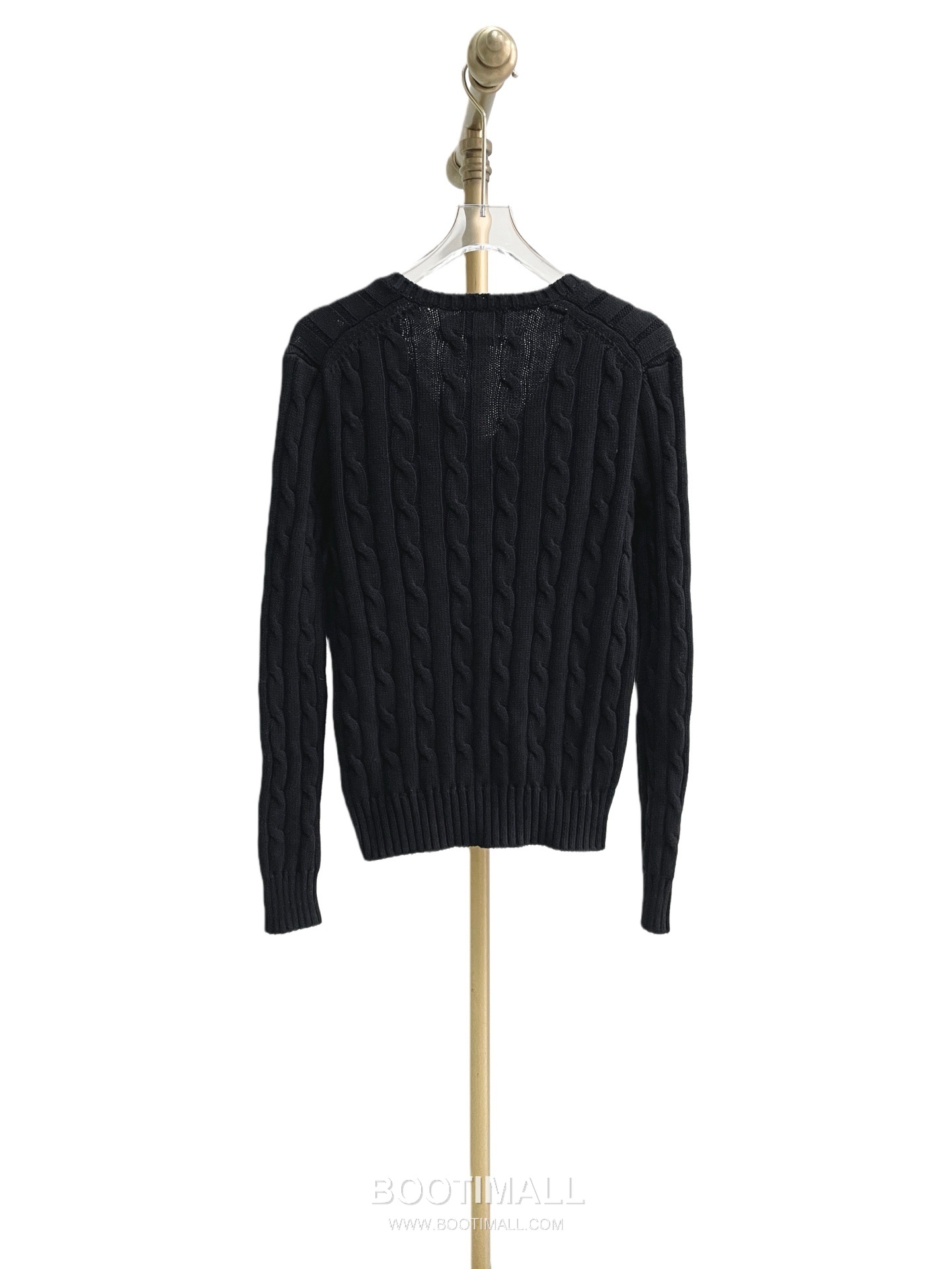 Ralph Lauren Cable Knit Cotton V-Neck Sweater Black 랄프로렌 케이블 니트 코튼 브이넥 스웨터 블랙 31139 11