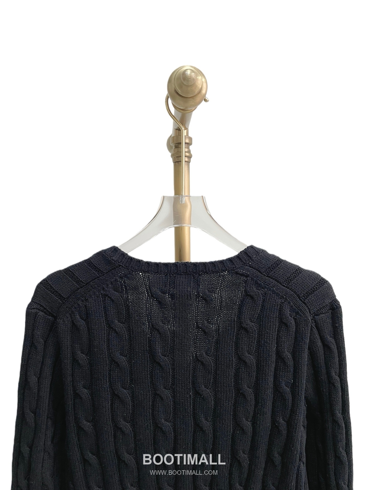 Ralph Lauren Cable Knit Cotton V-Neck Sweater Black 랄프로렌 케이블 니트 코튼 브이넥 스웨터 블랙 31139 13