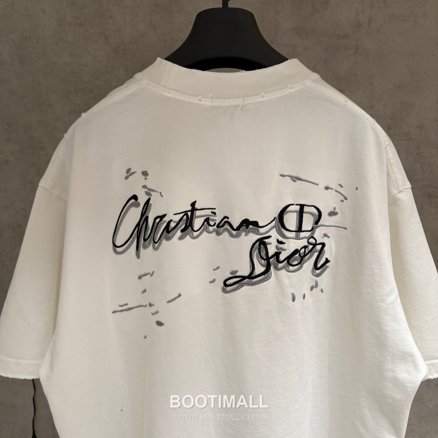 Dior Embroidered Logo Cotton Short Sleeve T-Shirt Black White 디올 엠브로이더드 로고 코튼 반소매 티셔츠 블랙 화이트 7
