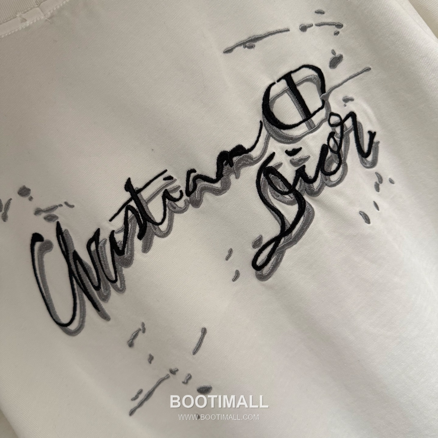 Dior Embroidered Logo Cotton Short Sleeve T-Shirt Black White 디올 엠브로이더드 로고 코튼 반소매 티셔츠 블랙 화이트 10