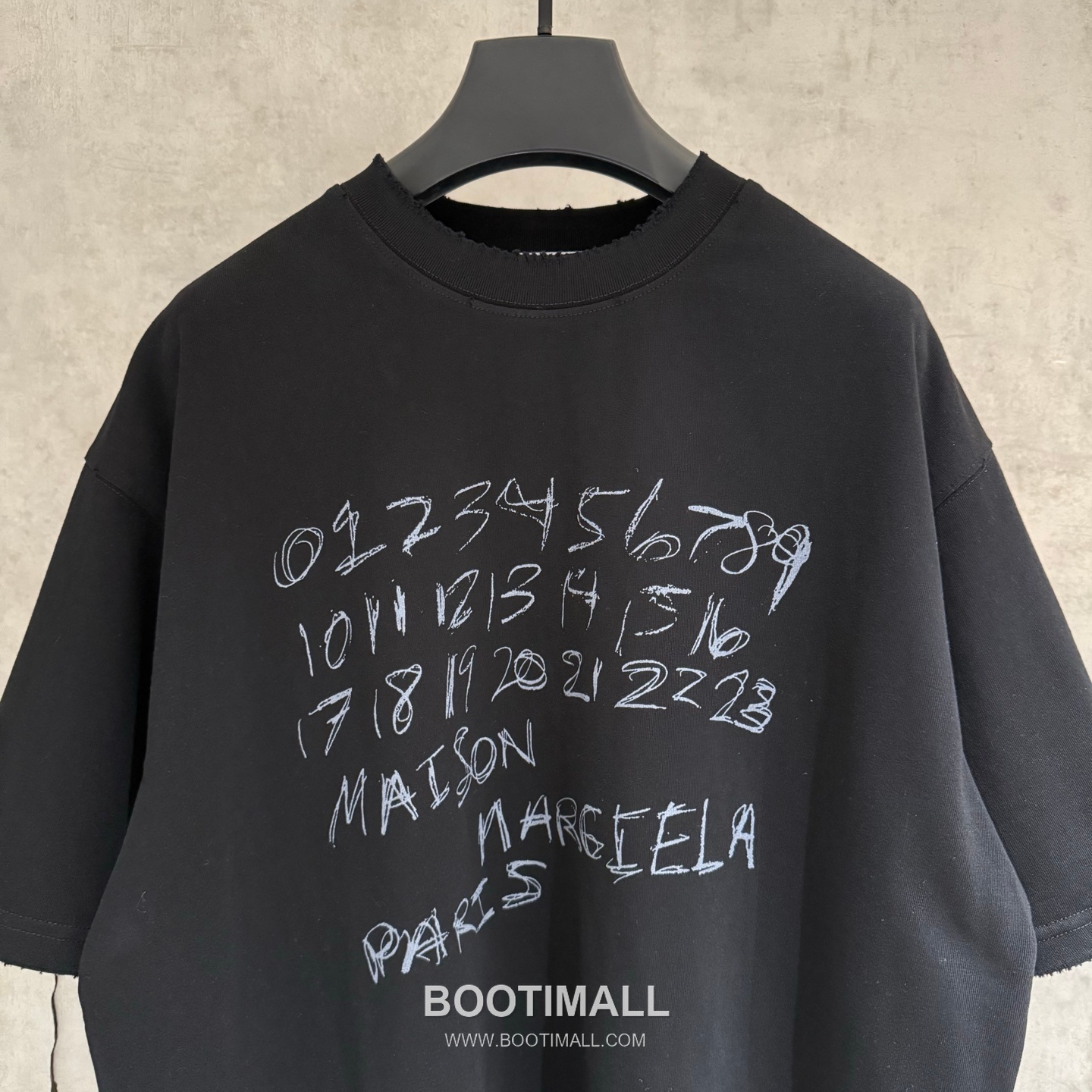 Maison Margiela MM6 Logo Embroidered Heavy Cotton T-Shirt Black 메종 마르지엘라 MM6 로고 자수 헤비 코튼 티셔츠 블랙 6