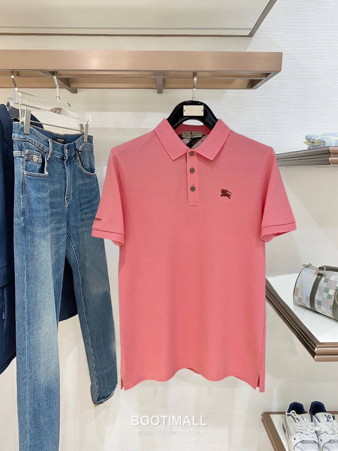 Burberry Logo Embroidered Cotton Pique Polo Shirt Multi Color 버버리 로고 자수 코튼 피케 폴로 셔츠 멀티 컬러 1