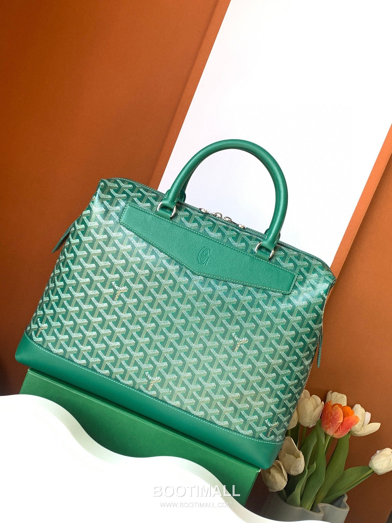 Goyard Cisalpin Briefcase Goyardine Canvas Green Briefcase 고야드 시살팽 브리프케이스 고야딘 캔버스 그린 브리프케이스 39cm 1