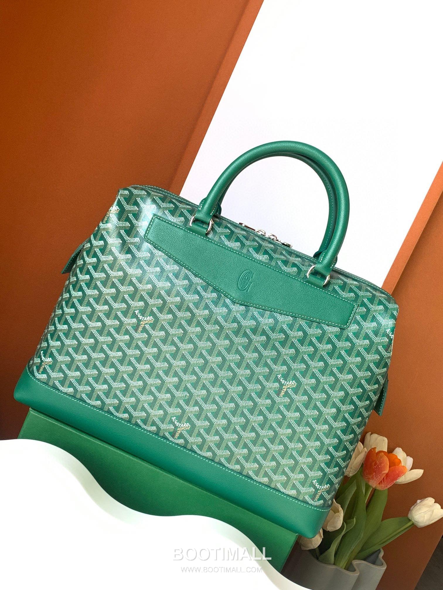 Goyard Cisalpin Briefcase Goyardine Canvas Green Briefcase 고야드 시살팽 브리프케이스 고야딘 캔버스 그린 브리프케이스 39cm 2