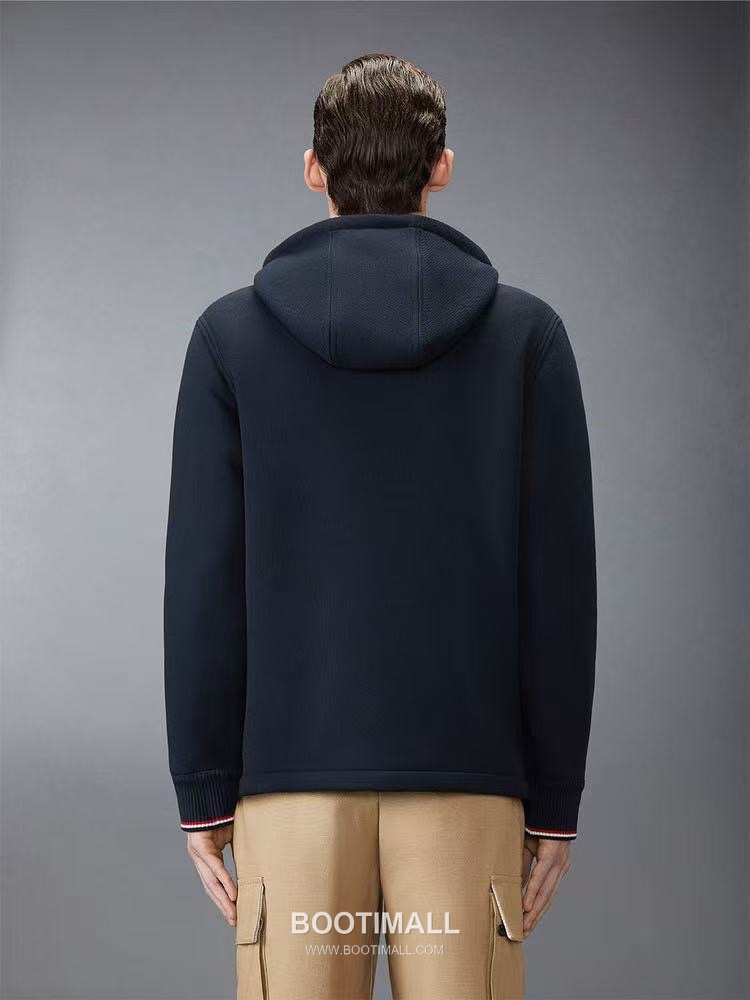 Thom Browne Drawstring Hood Sweatshirt Cotton Navy Hoodie 드로스트링 후드 스웨트셔츠 코튼 네이비 후드 1, 2, 3, 4 2