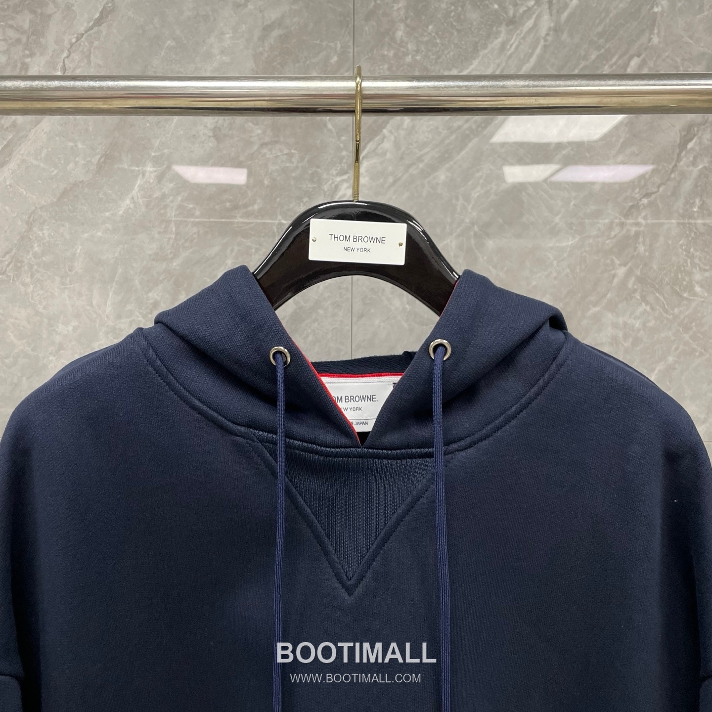 Thom Browne Drawstring Hood Sweatshirt Cotton Navy Hoodie 드로스트링 후드 스웨트셔츠 코튼 네이비 후드 1, 2, 3, 4 9