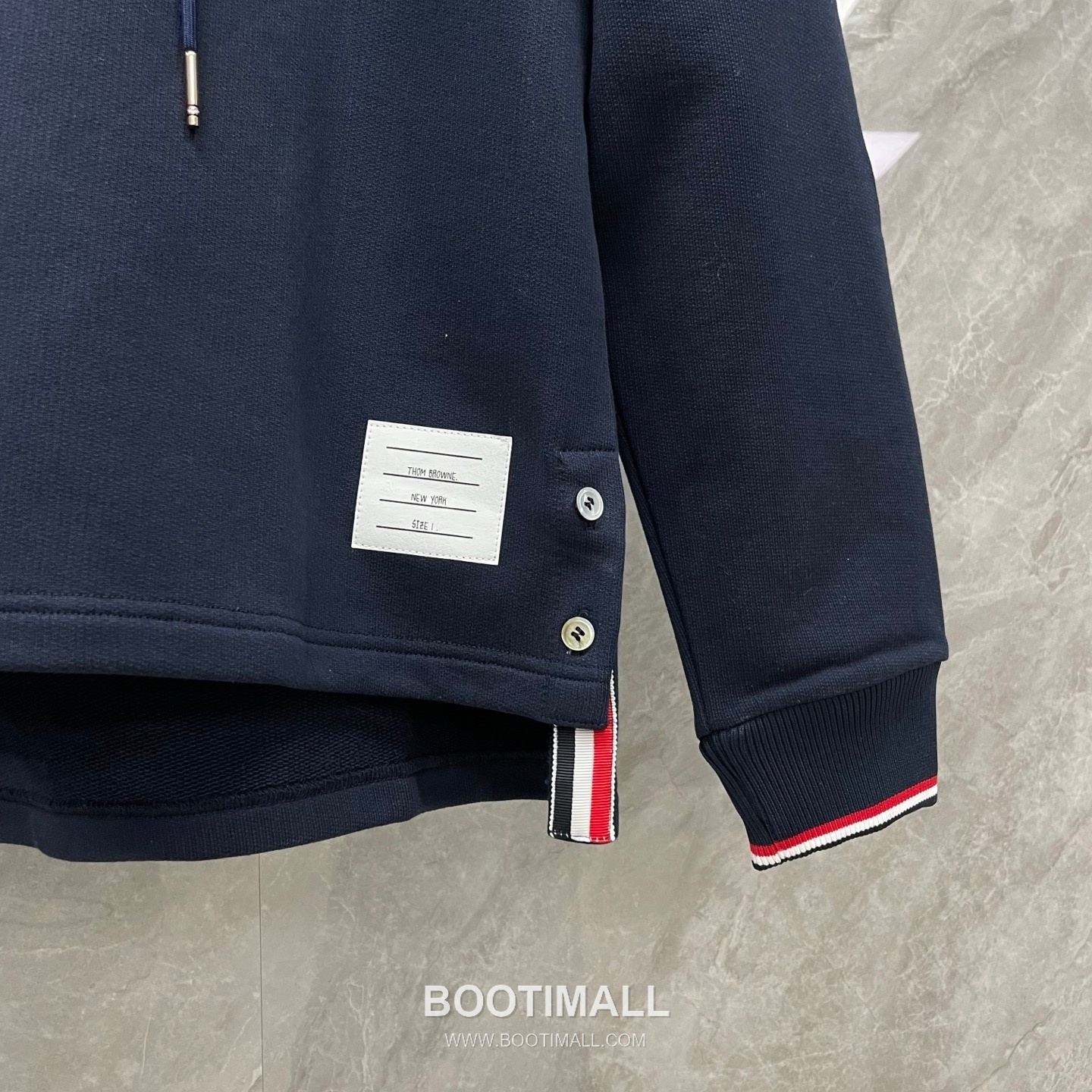Thom Browne Drawstring Hood Sweatshirt Cotton Navy Hoodie 드로스트링 후드 스웨트셔츠 코튼 네이비 후드 1, 2, 3, 4 11