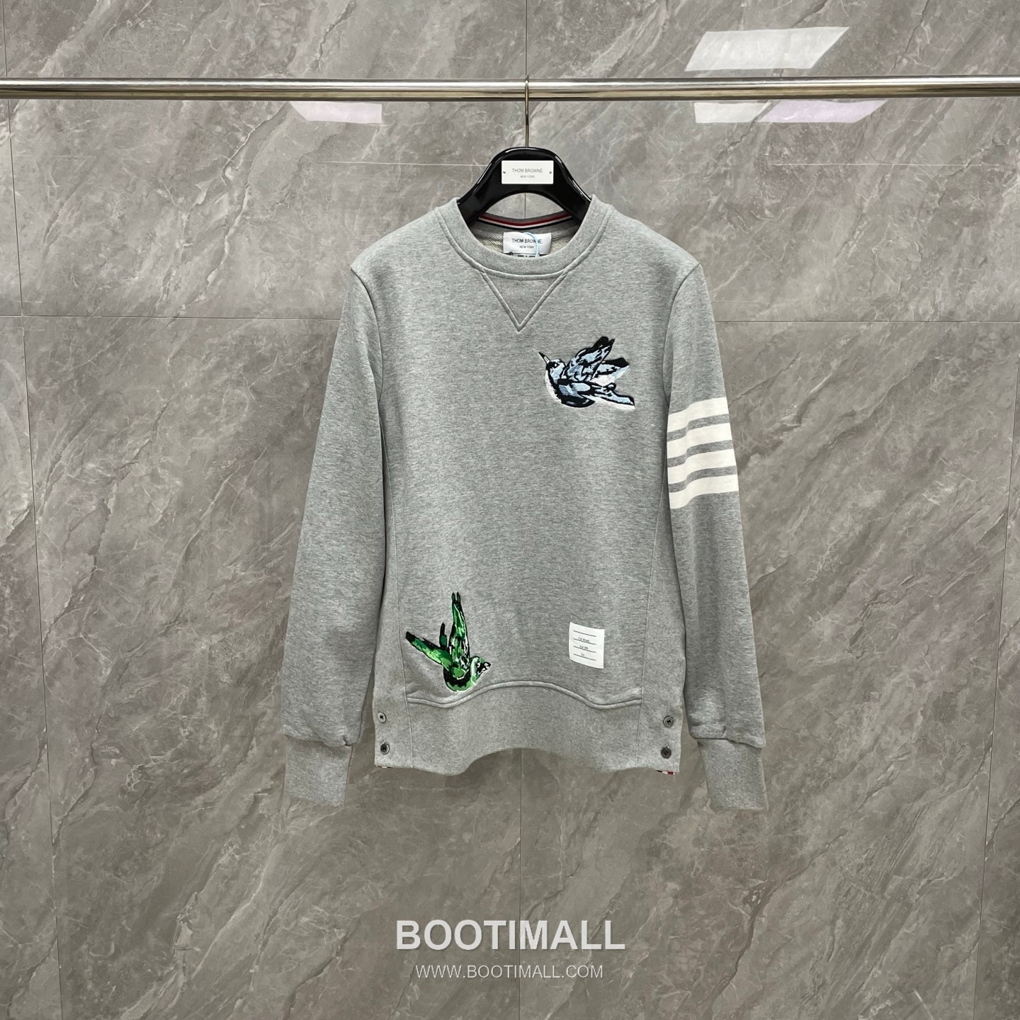 Thom Browne Tricolor Ribbed Hoodie Cotton Navy Hoodie 트라이컬러 리브드 후드 코튼 네이비 후드 4