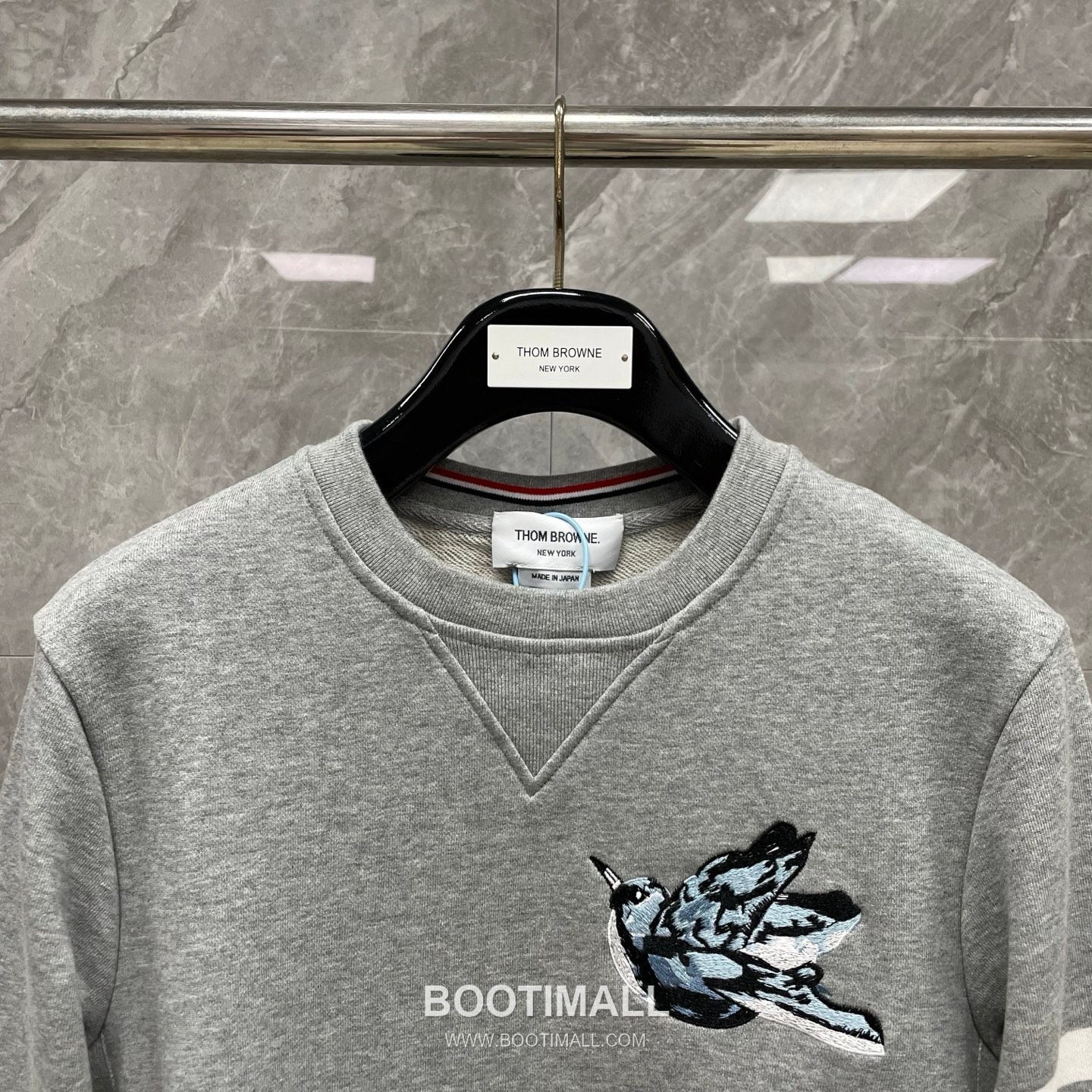 Thom Browne Tricolor Ribbed Hoodie Cotton Navy Hoodie 트라이컬러 리브드 후드 코튼 네이비 후드 5