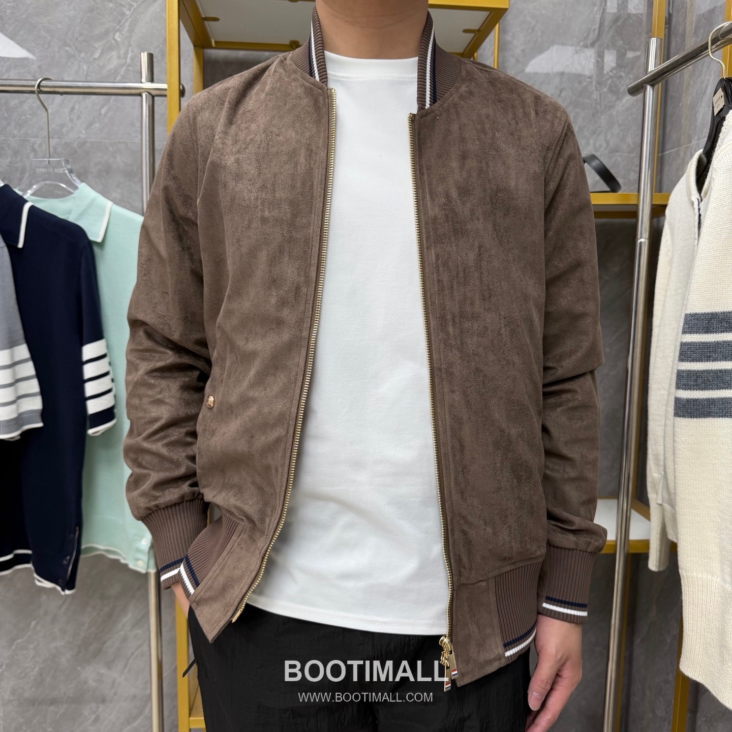 Thom Browne Tricolor Ribbed Hoodie Cotton Navy Hoodie 트라이컬러 리브드 후드 코튼 네이비 후드 4