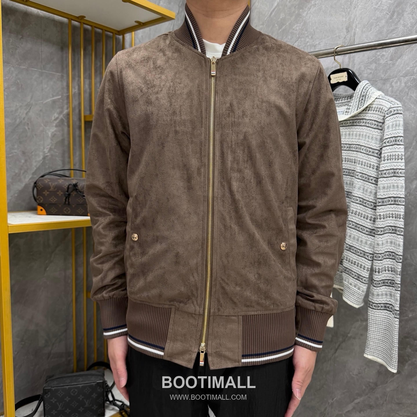 Thom Browne Tricolor Ribbed Hoodie Cotton Navy Hoodie 트라이컬러 리브드 후드 코튼 네이비 후드 5