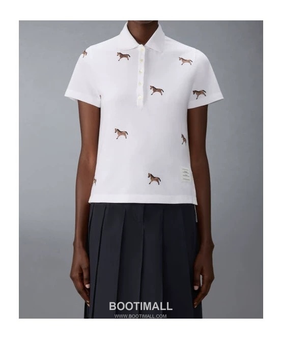Thom Browne Horse Embroidery Polo Shirt - Year of the Horse Limited Edition Cotton Navy Blue, Gray, White Polo Shirt 말 자수 폴로 셔츠 - 말의 해 한정판 코튼 네이비 블루, 그레이, 화이트 폴로 셔츠 1, 2, 3, 4, 5 1