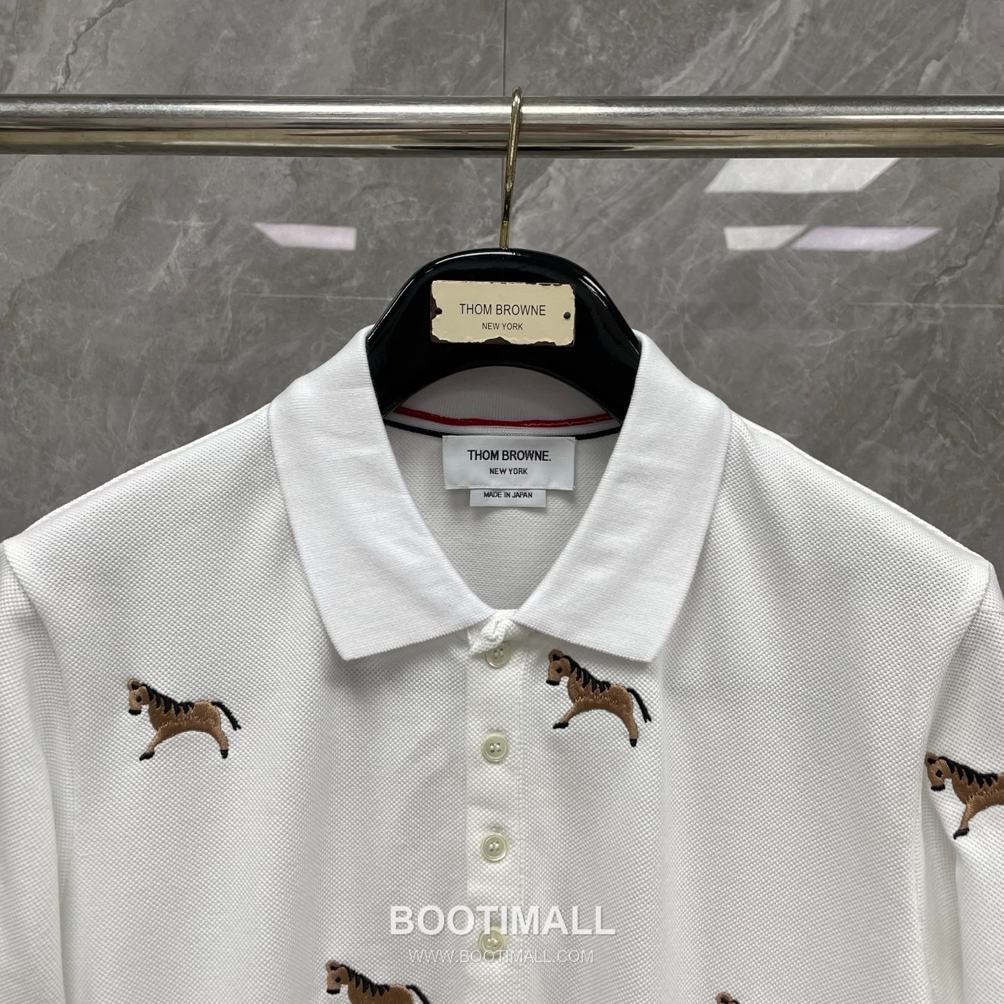 Thom Browne Horse Embroidery Polo Shirt - Year of the Horse Limited Edition Cotton Navy Blue, Gray, White Polo Shirt 말 자수 폴로 셔츠 - 말의 해 한정판 코튼 네이비 블루, 그레이, 화이트 폴로 셔츠 1, 2, 3, 4, 5 8