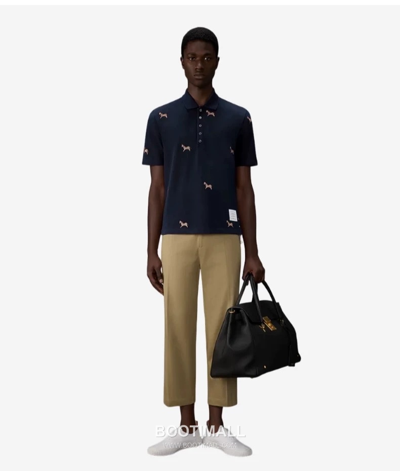 Thom Browne Horse Embroidery Polo Shirt - Year of the Horse Limited Edition Cotton Navy Blue, Gray, White Polo Shirt 말 자수 폴로 셔츠 - 말의 해 한정판 코튼 네이비 블루, 그레이, 화이트 폴로 셔츠 1