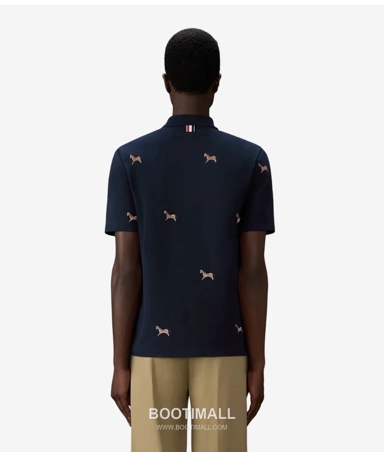 Thom Browne Horse Embroidery Polo Shirt - Year of the Horse Limited Edition Cotton Navy Blue, Gray, White Polo Shirt 말 자수 폴로 셔츠 - 말의 해 한정판 코튼 네이비 블루, 그레이, 화이트 폴로 셔츠 3