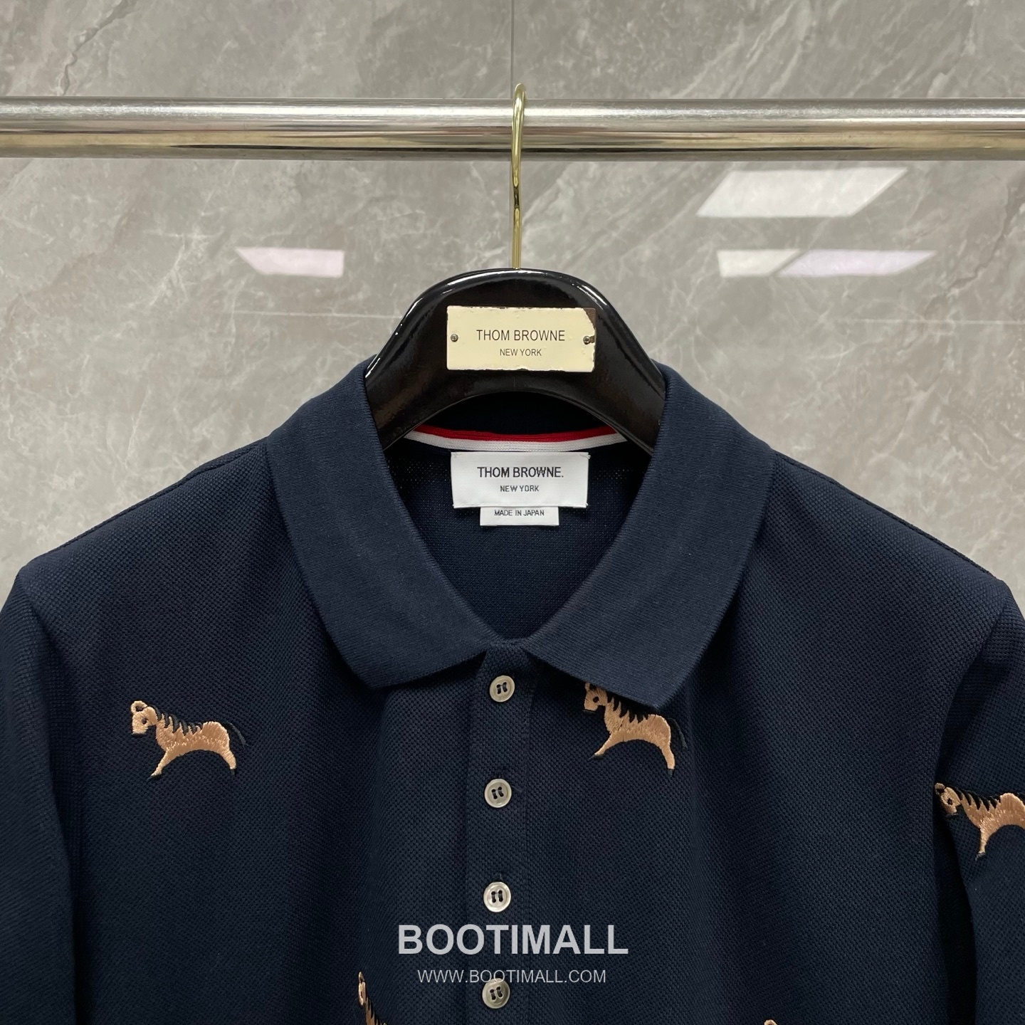 Thom Browne Horse Embroidery Polo Shirt - Year of the Horse Limited Edition Cotton Navy Blue, Gray, White Polo Shirt 말 자수 폴로 셔츠 - 말의 해 한정판 코튼 네이비 블루, 그레이, 화이트 폴로 셔츠 9