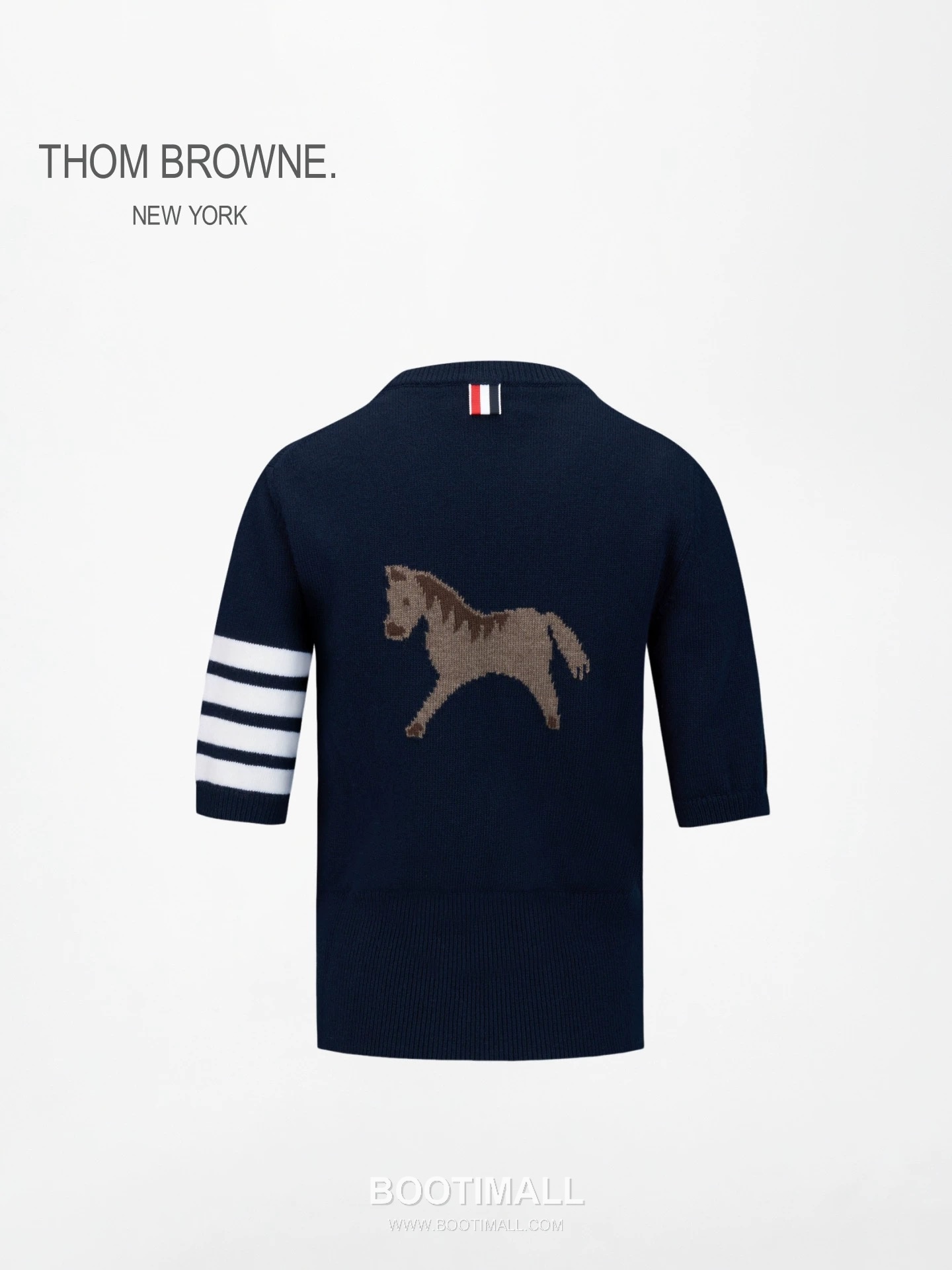 Thom Browne Horse Graphic Short Sleeve T-Shirt Cotton Navy T-Shirt 말 그래픽 반팔 티셔츠 코튼 네이비 티셔츠 0, 1, 2 2