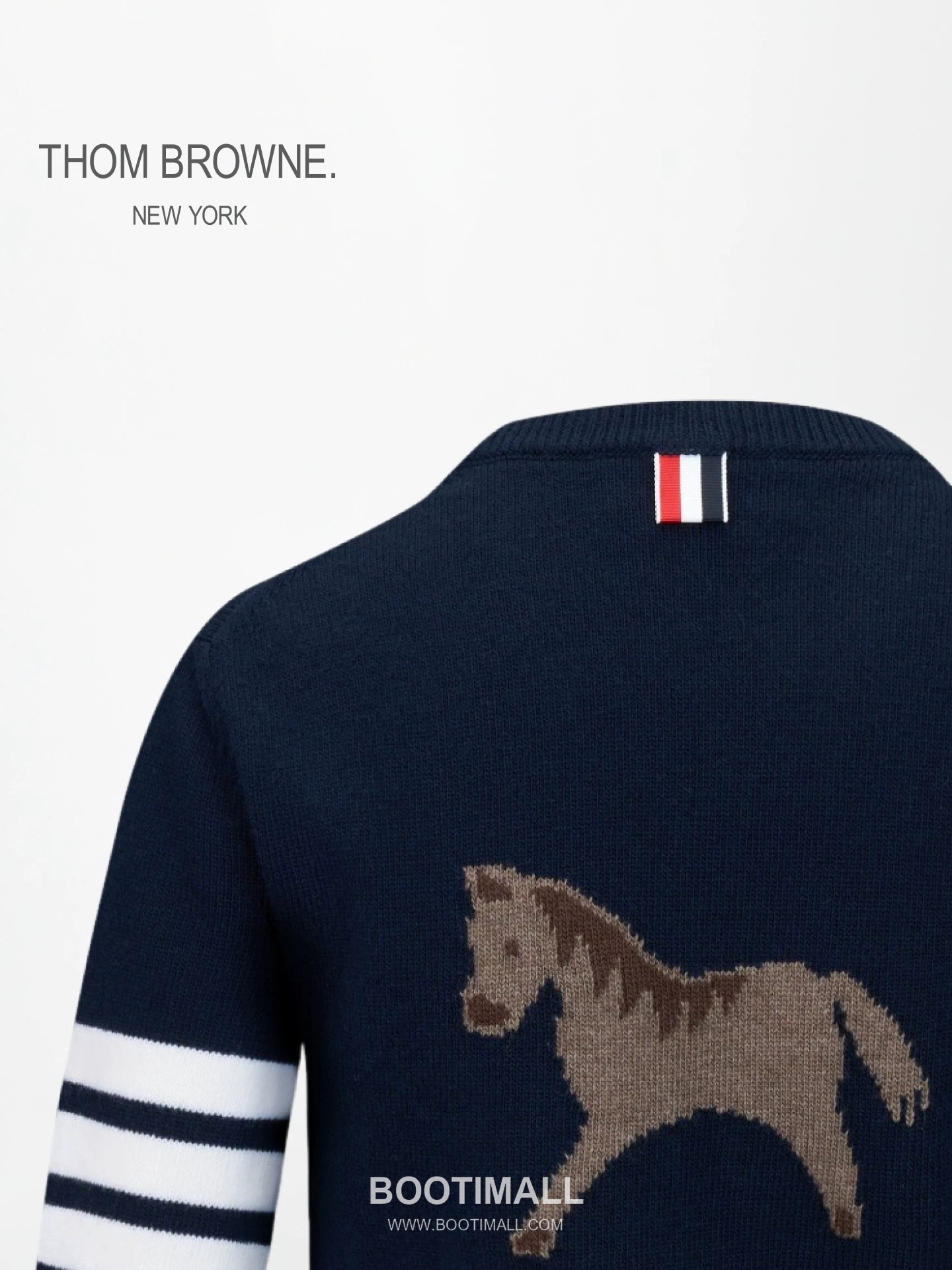 Thom Browne Horse Graphic Short Sleeve T-Shirt Cotton Navy T-Shirt 말 그래픽 반팔 티셔츠 코튼 네이비 티셔츠 0, 1, 2 3