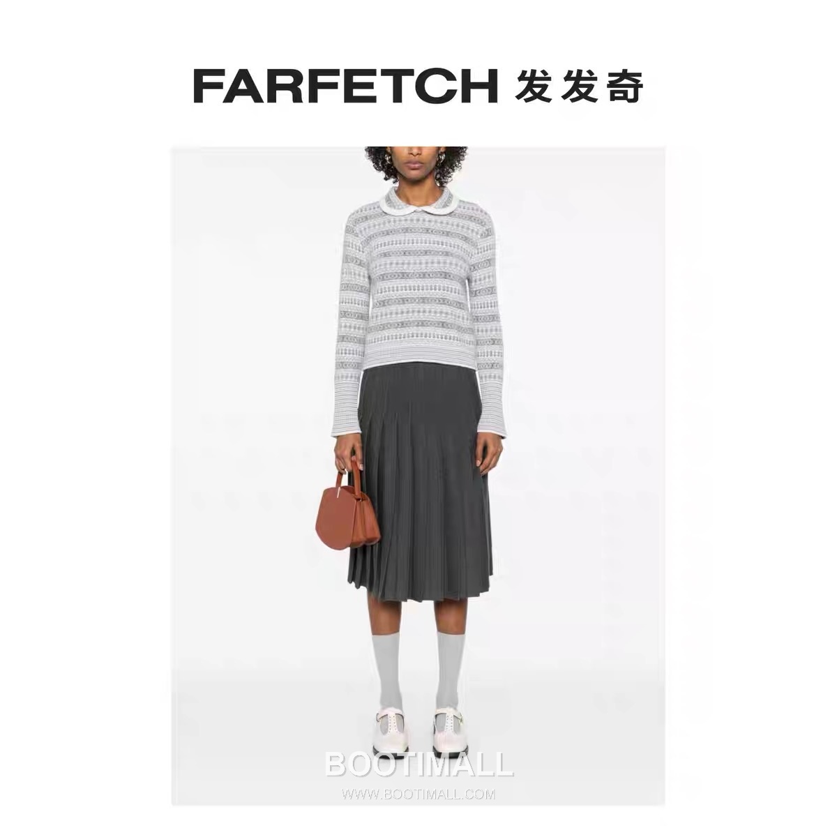 Thom Browne Fair Isle Merino Wool Collared Knit Sweater Merino Wool Gray Knit Sweater 페어 아일 메리노 울 칼라 니트 스웨터 메리노 울 그레이 니트 스웨터 1