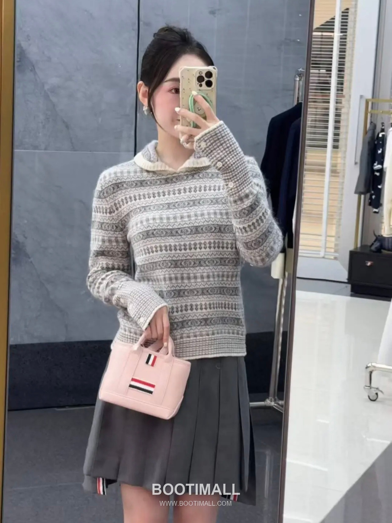 Thom Browne Fair Isle Merino Wool Collared Knit Sweater Merino Wool Gray Knit Sweater 페어 아일 메리노 울 칼라 니트 스웨터 메리노 울 그레이 니트 스웨터 6