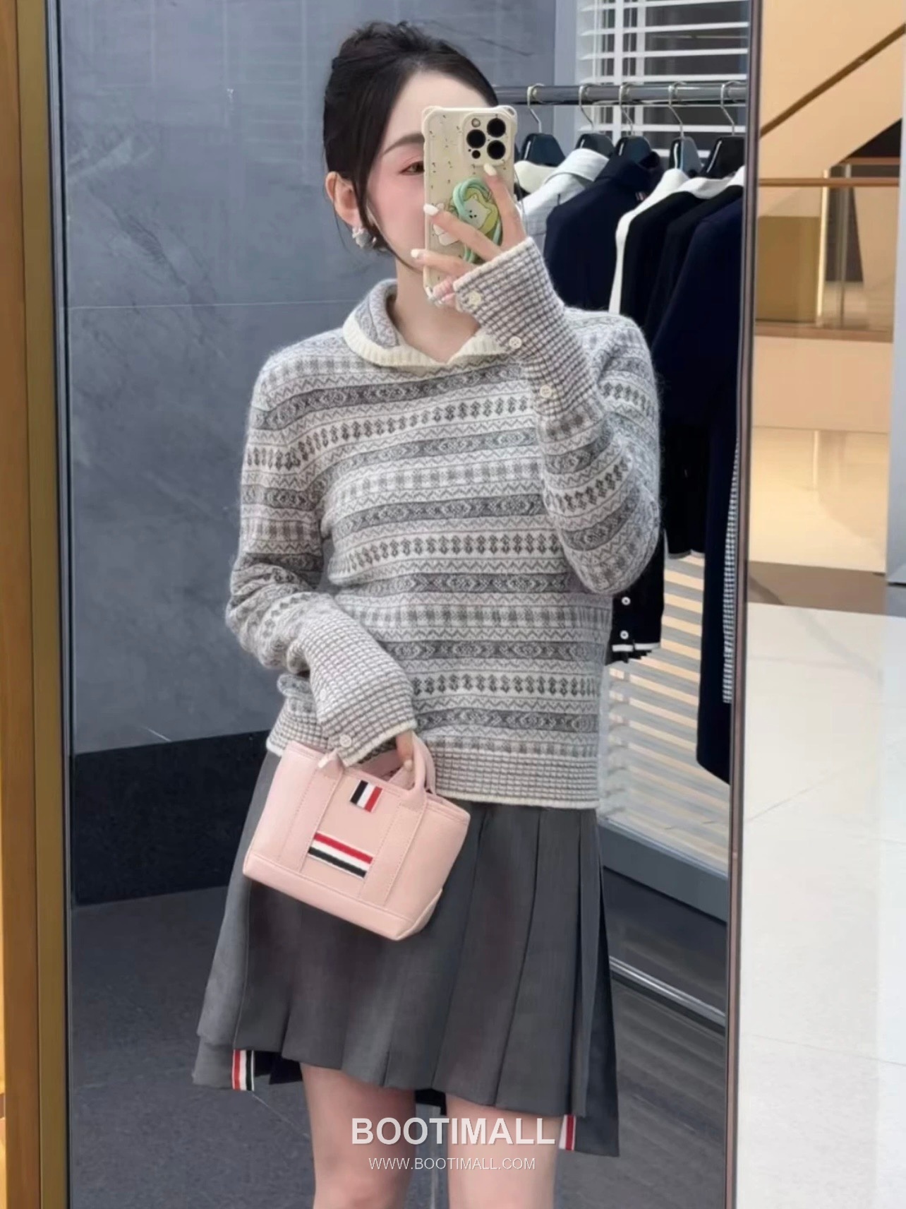 Thom Browne Fair Isle Merino Wool Collared Knit Sweater Merino Wool Gray Knit Sweater 페어 아일 메리노 울 칼라 니트 스웨터 메리노 울 그레이 니트 스웨터 8