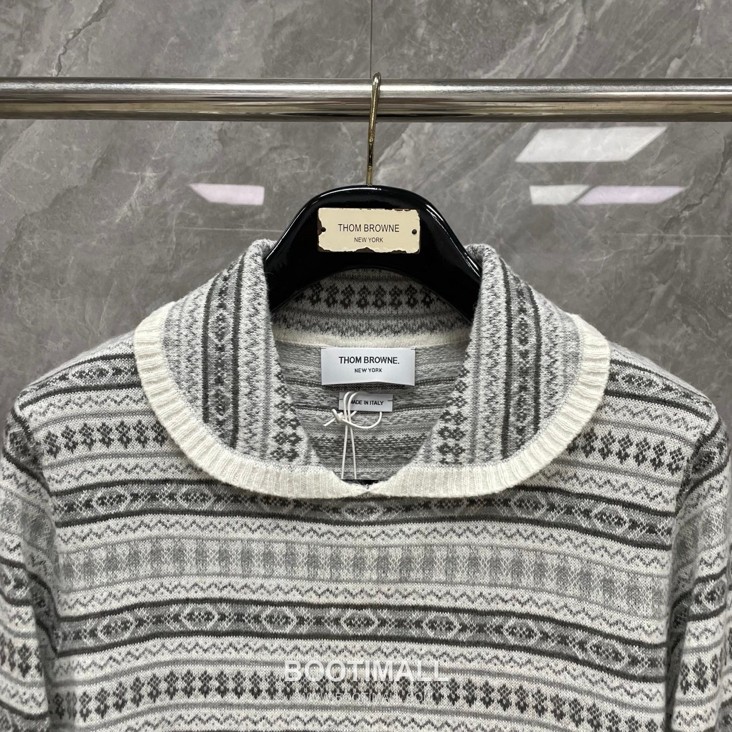 Thom Browne Fair Isle Merino Wool Collared Knit Sweater Merino Wool Gray Knit Sweater 페어 아일 메리노 울 칼라 니트 스웨터 메리노 울 그레이 니트 스웨터 10
