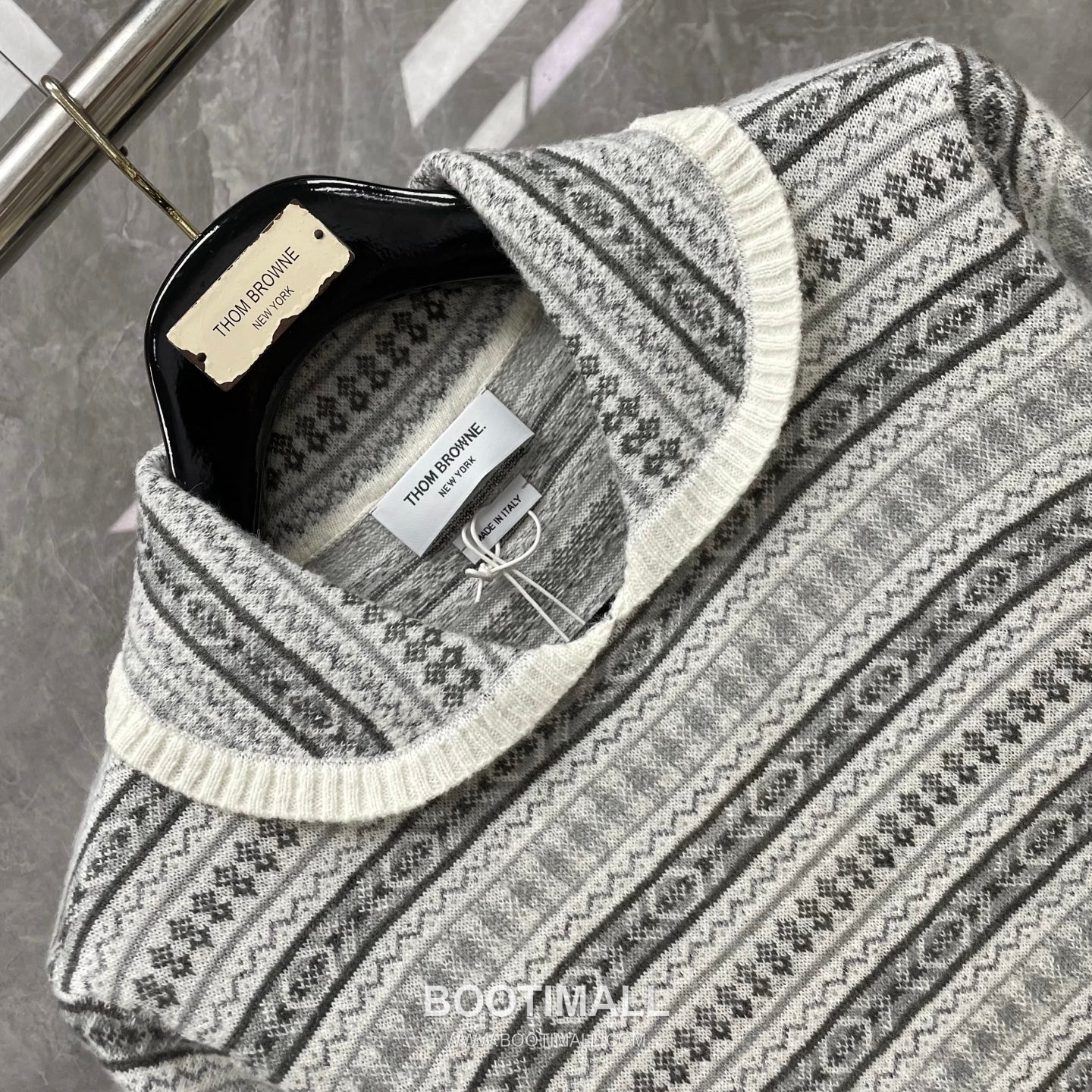 Thom Browne Fair Isle Merino Wool Collared Knit Sweater Merino Wool Gray Knit Sweater 페어 아일 메리노 울 칼라 니트 스웨터 메리노 울 그레이 니트 스웨터 11