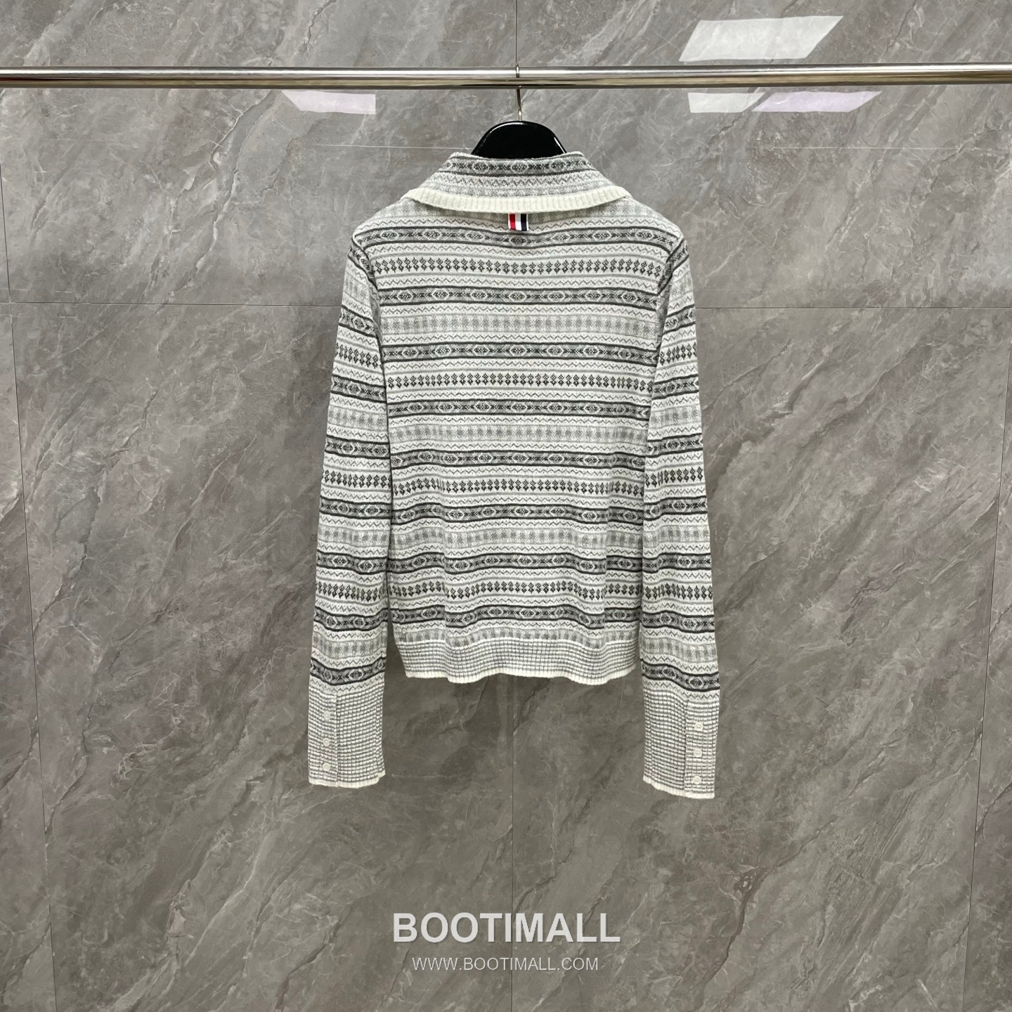 Thom Browne Fair Isle Merino Wool Collared Knit Sweater Merino Wool Gray Knit Sweater 페어 아일 메리노 울 칼라 니트 스웨터 메리노 울 그레이 니트 스웨터 15