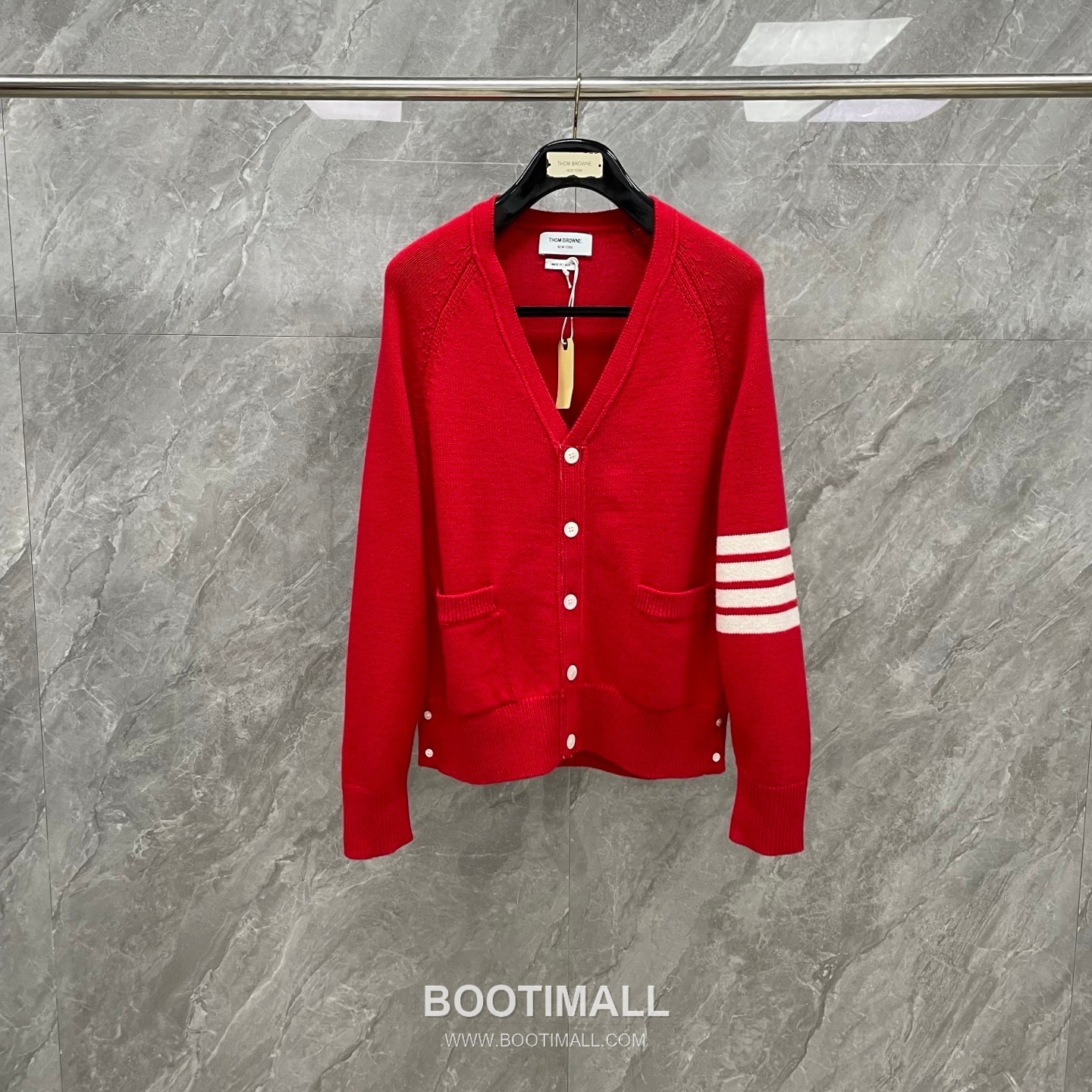 Thom Browne Short V-Neck Wool Cardigan Wool Red Cardigan 쇼트 V넥 울 카디건 울 레드 카디건 6