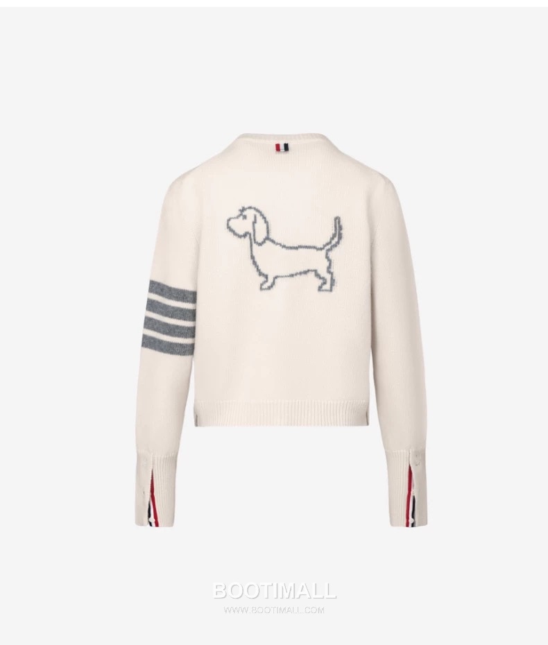 Thom Browne Back Dog Embroidered Short Cardigan Fine Wool Blend Red Cardigan 백 도그 자수 숏 카디건 파인 울 블렌드 레드 카디건 0, 1, 2 2