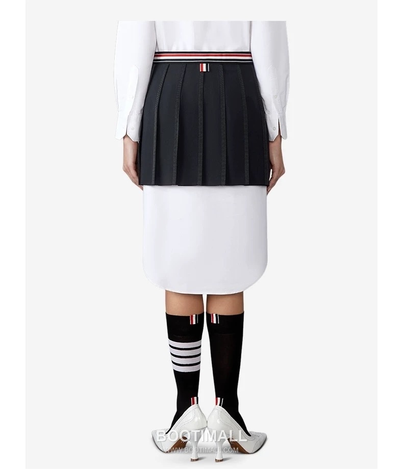 Thom Browne Tricolor Ribbed Hoodie Cotton Navy Hoodie 트라이컬러 리브드 후드 코튼 네이비 후드 -3 3