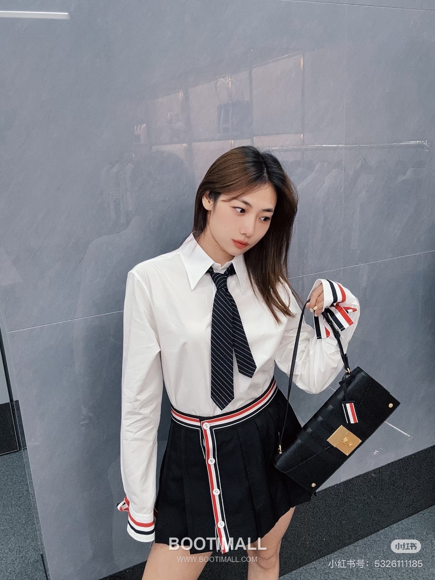 Thom Browne Tricolor Ribbed Hoodie Cotton Navy Hoodie 트라이컬러 리브드 후드 코튼 네이비 후드 -3 7