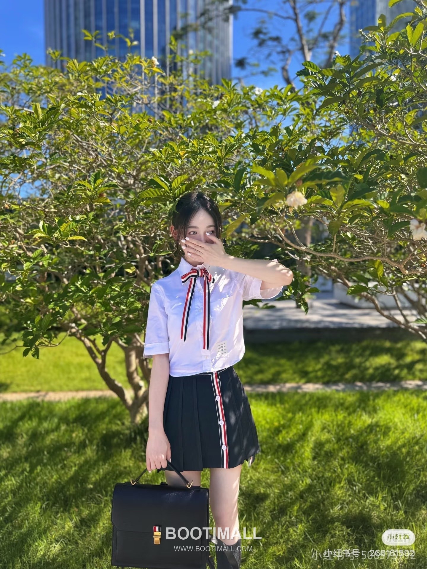 Thom Browne Tricolor Ribbed Hoodie Cotton Navy Hoodie 트라이컬러 리브드 후드 코튼 네이비 후드 -3 8