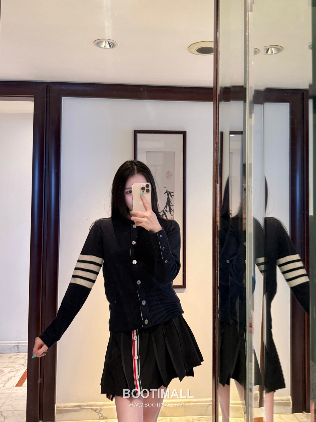 Thom Browne Tricolor Ribbed Hoodie Cotton Navy Hoodie 트라이컬러 리브드 후드 코튼 네이비 후드 -3 13