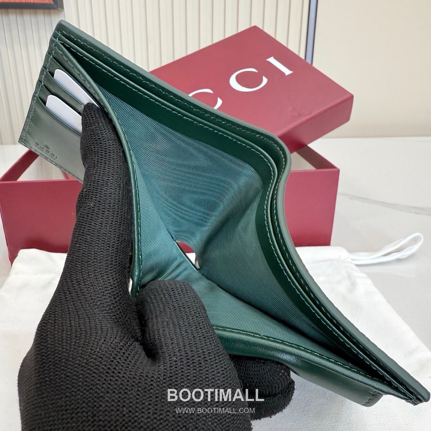 Gucci 768244 Leather Navy/Green Bifold Wallet 구찌 768244 레더 네이비/그린 반지갑 11cm 9