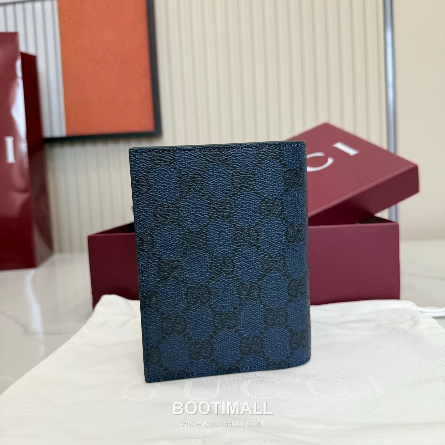 Gucci Passport Holder 795229 GG Supreme Canvas Navy Blue/Green Passport Holder 구찌 패스포트 홀더 795229 GG 수프림 캔버스 네이비 블루/그린 여권 케이스 13.5cm 3
