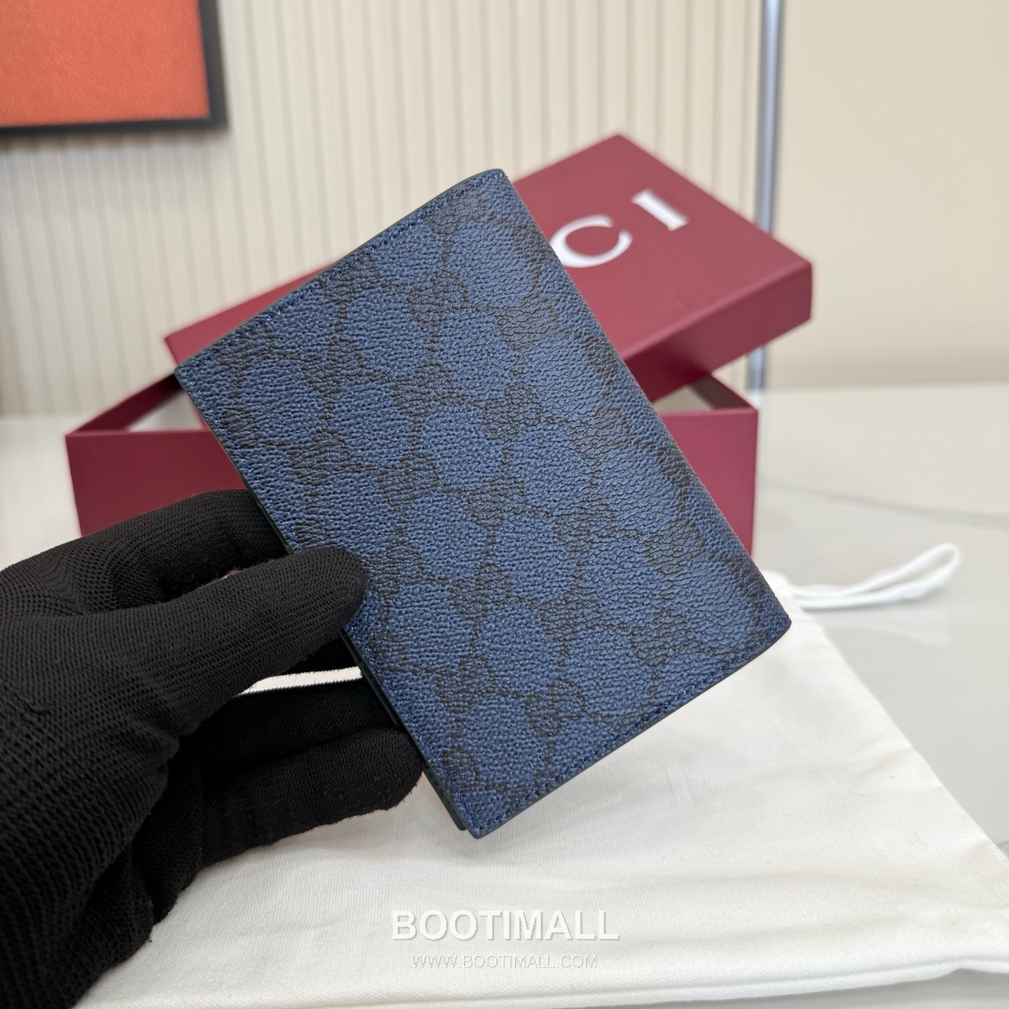 Gucci Passport Holder 795229 GG Supreme Canvas Navy Blue/Green Passport Holder 구찌 패스포트 홀더 795229 GG 수프림 캔버스 네이비 블루/그린 여권 케이스 13.5cm 4