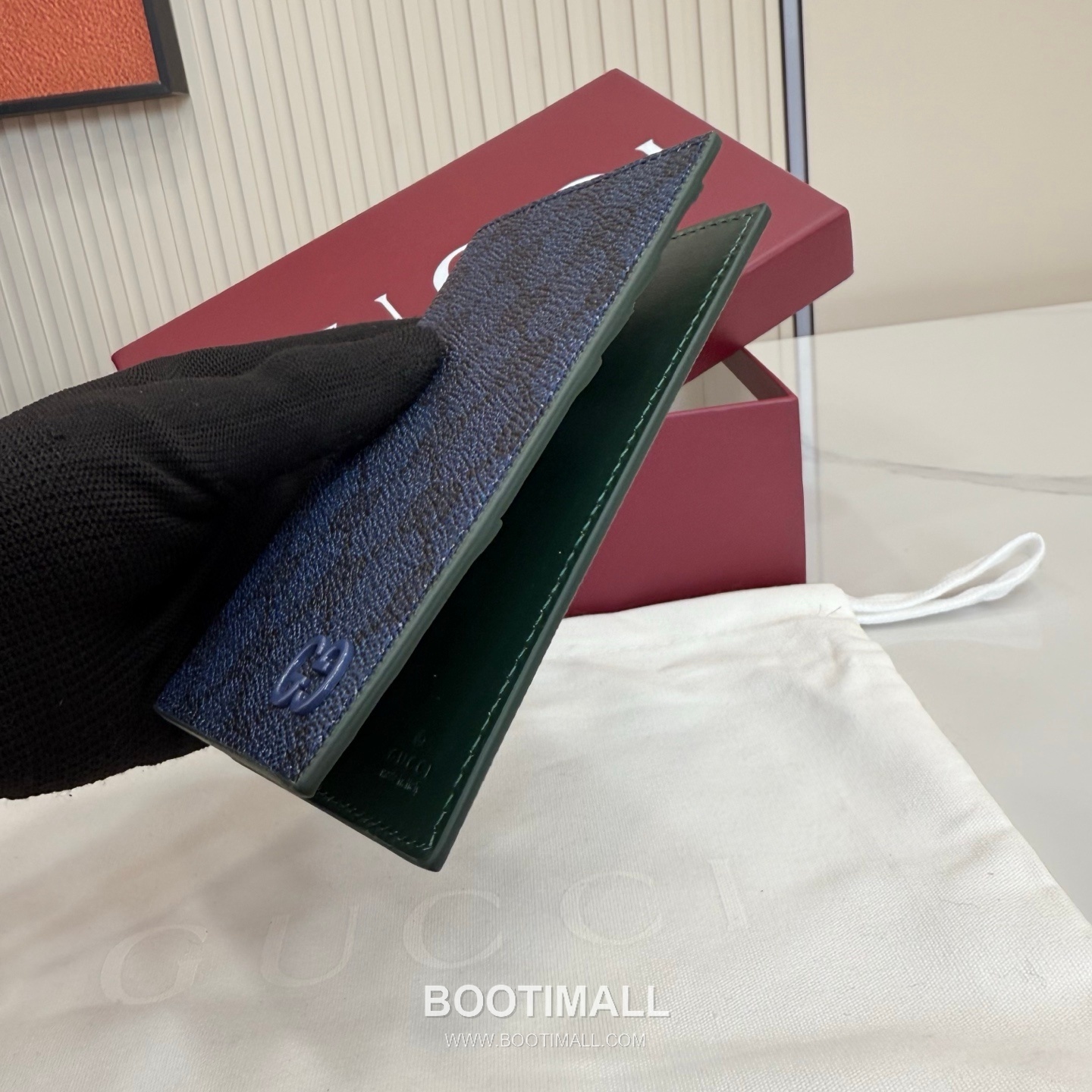 Gucci Passport Holder 795229 GG Supreme Canvas Navy Blue/Green Passport Holder 구찌 패스포트 홀더 795229 GG 수프림 캔버스 네이비 블루/그린 여권 케이스 13.5cm 8