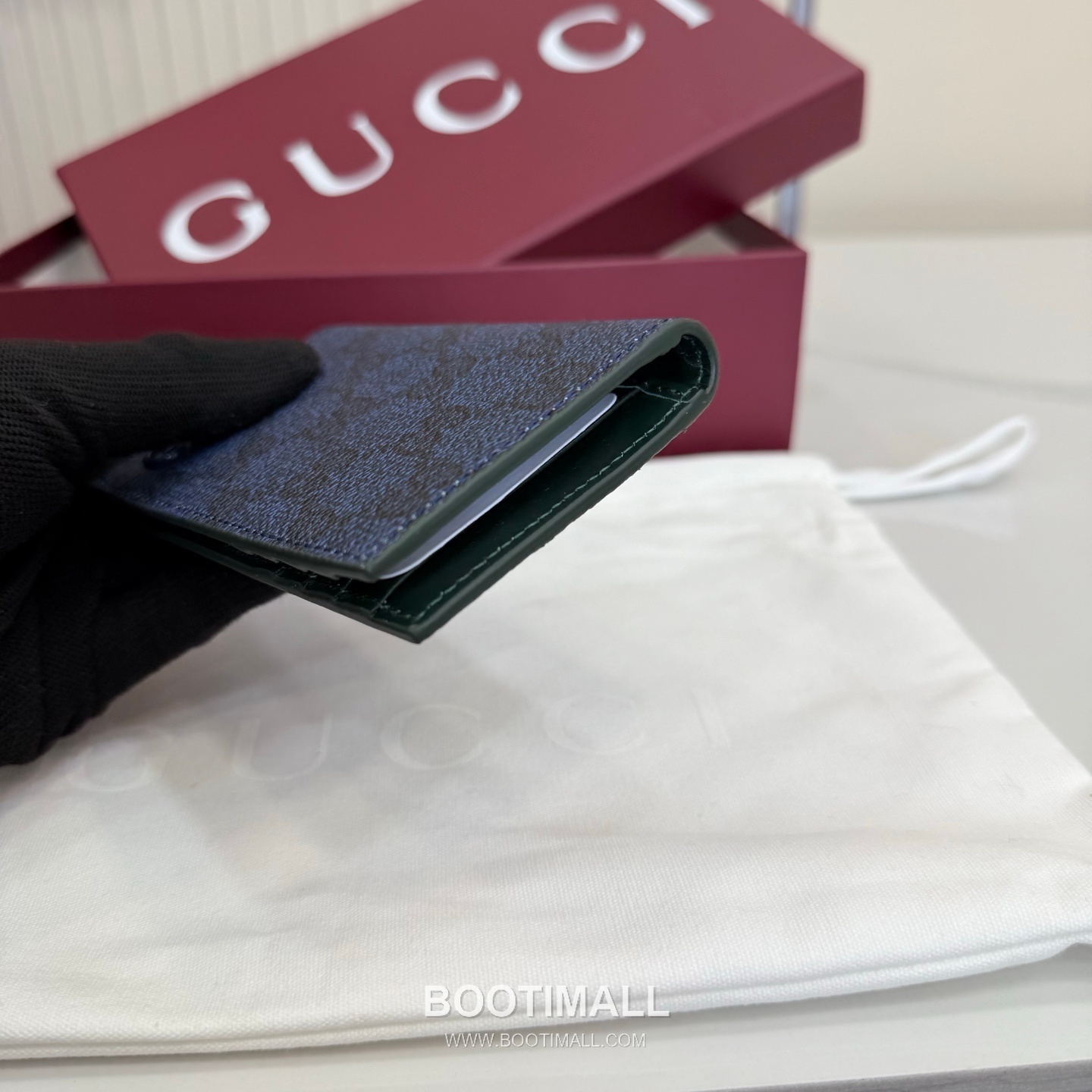 Gucci 768249 GG Supreme Canvas Blue/Green Card Holder 구찌 768249 GG 수프림 캔버스 블루/그린 카드홀더 12cm 6