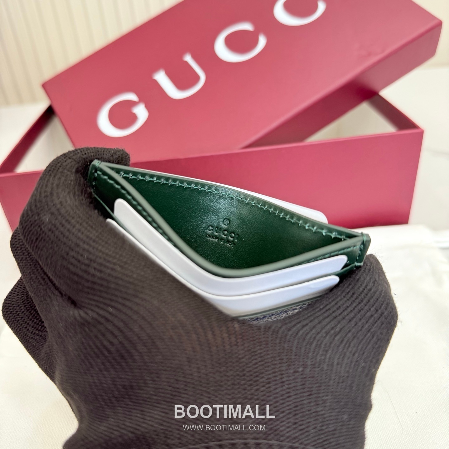 Gucci GG Supreme Card Holder 768248 GG Supreme Canvas Navy Blue/Green Card Holder 구찌 GG 수프림 카드홀더 768248 GG 수프림 캔버스 네이비 블루/그린 카드지갑 11cm 9