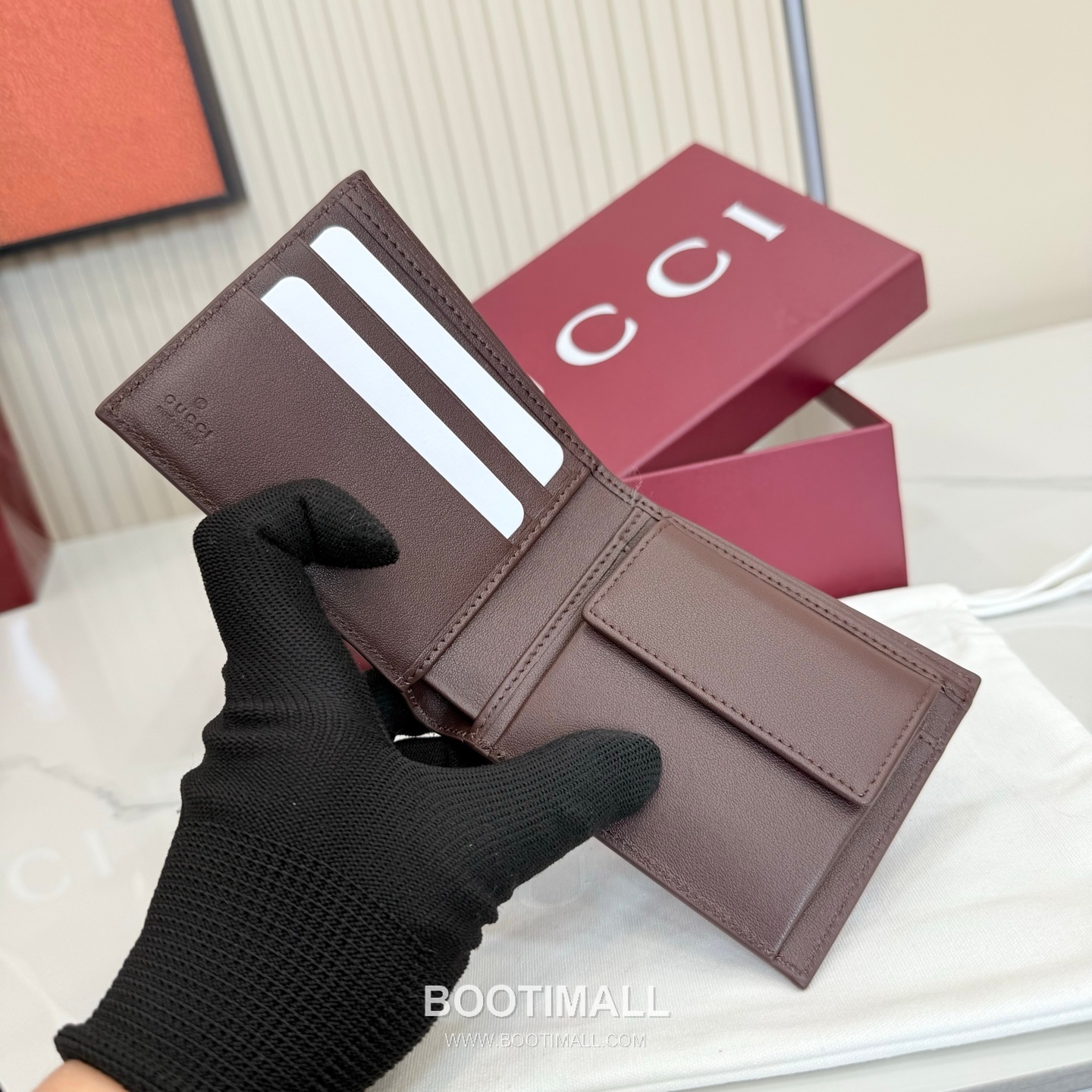Gucci 768244 Leather Navy/Burgundy Bi-Fold Wallet 구찌 768244 레더 네이비/버건디 반지갑 11cm 7
