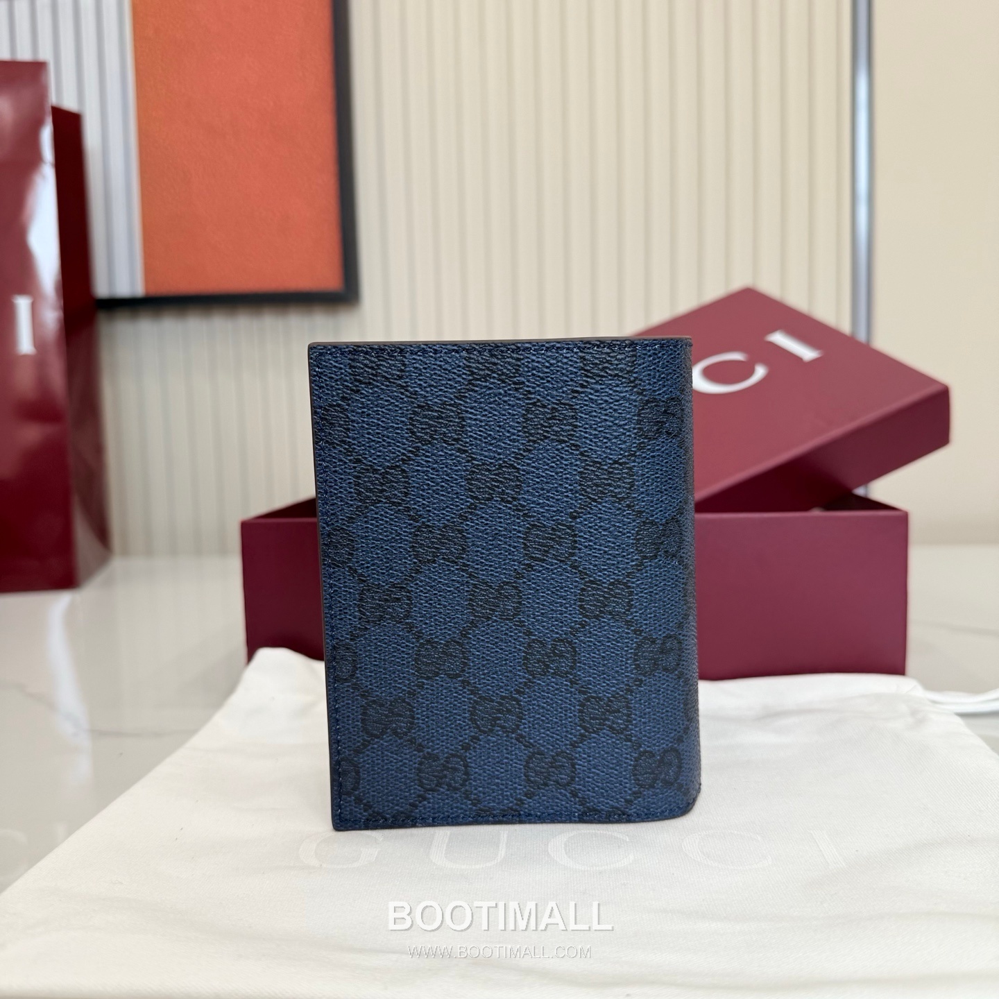 Gucci Passport Holder 795229 GG Supreme Canvas Navy/Burgundy Passport Holder 구찌 패스포트 홀더 795229 GG 수프림 캔버스 네이비/버건디 여권 케이스 13.5cm 3