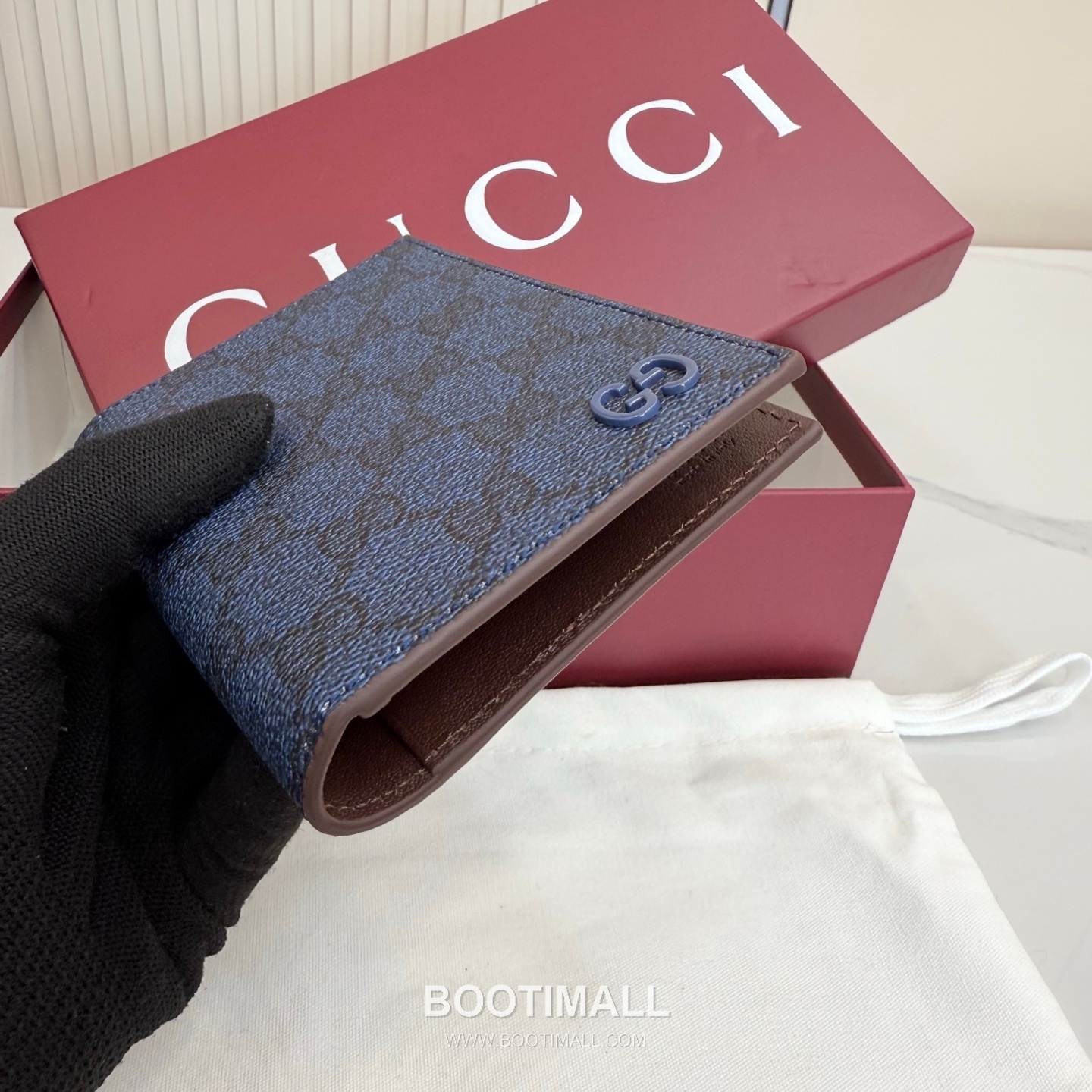 Gucci Passport Holder 795229 GG Supreme Canvas Navy/Burgundy Passport Holder 구찌 패스포트 홀더 795229 GG 수프림 캔버스 네이비/버건디 여권 케이스 13.5cm 4