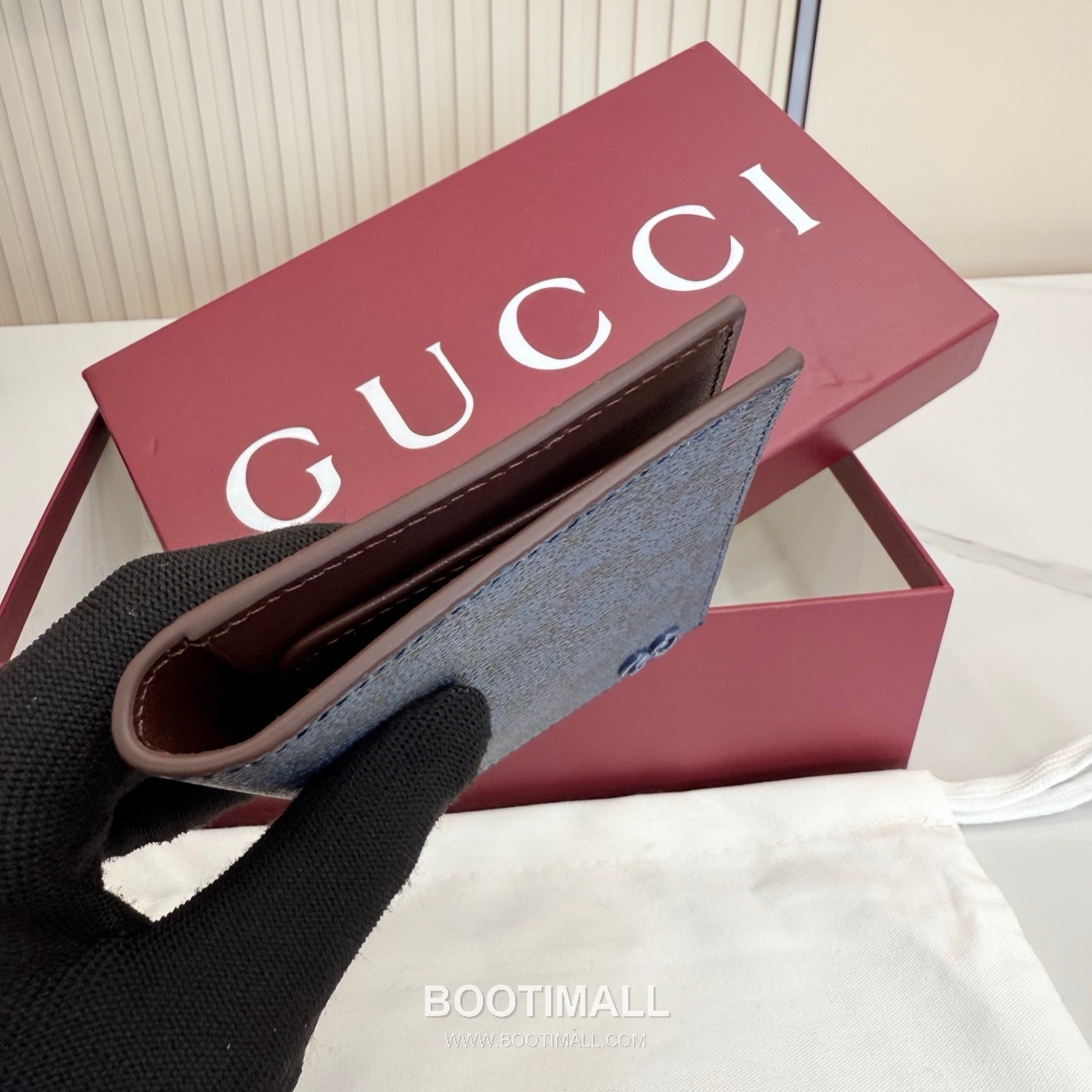 Gucci Passport Holder 795229 GG Supreme Canvas Navy/Burgundy Passport Holder 구찌 패스포트 홀더 795229 GG 수프림 캔버스 네이비/버건디 여권 케이스 13.5cm 6